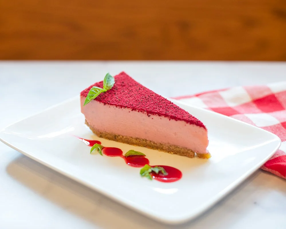 Raspberry Basil Cheesecake