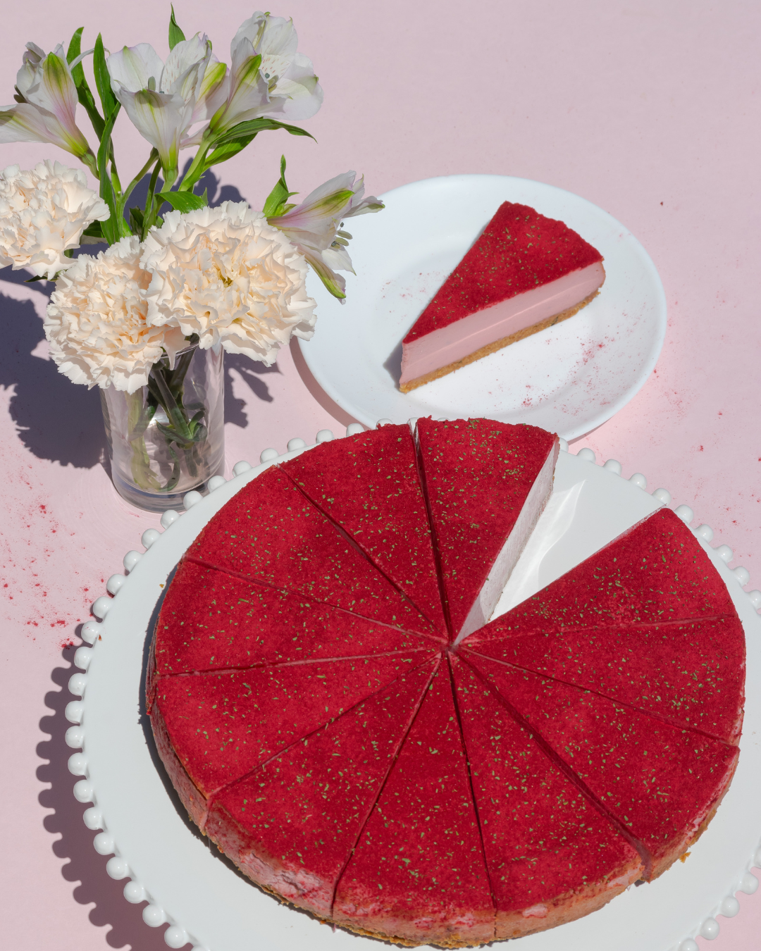 Raspberry Basil Cheesecake
