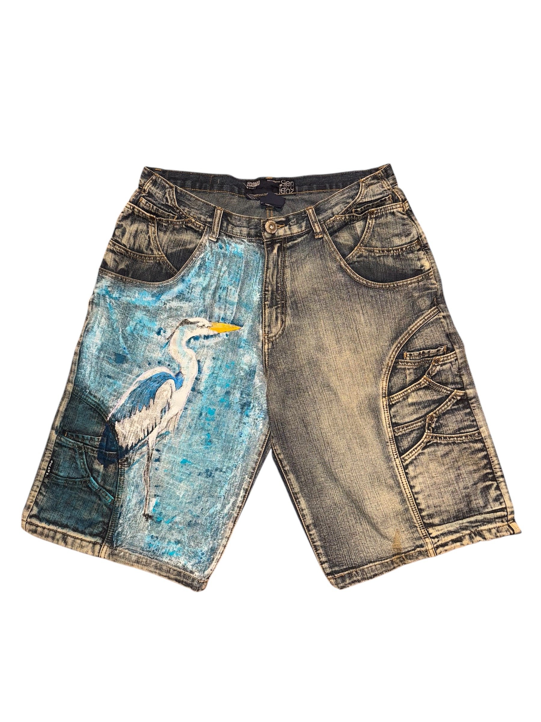 “Great Blue Heron” Denim Shorts