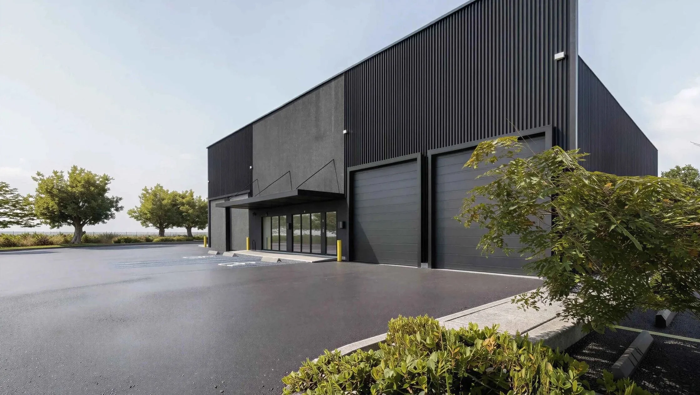 Commercial warehouse facility with logistics-oriented layout