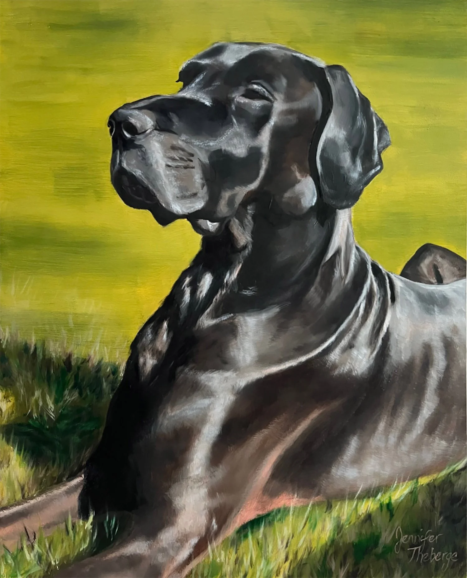 Great Dane Oil Paint Portrait