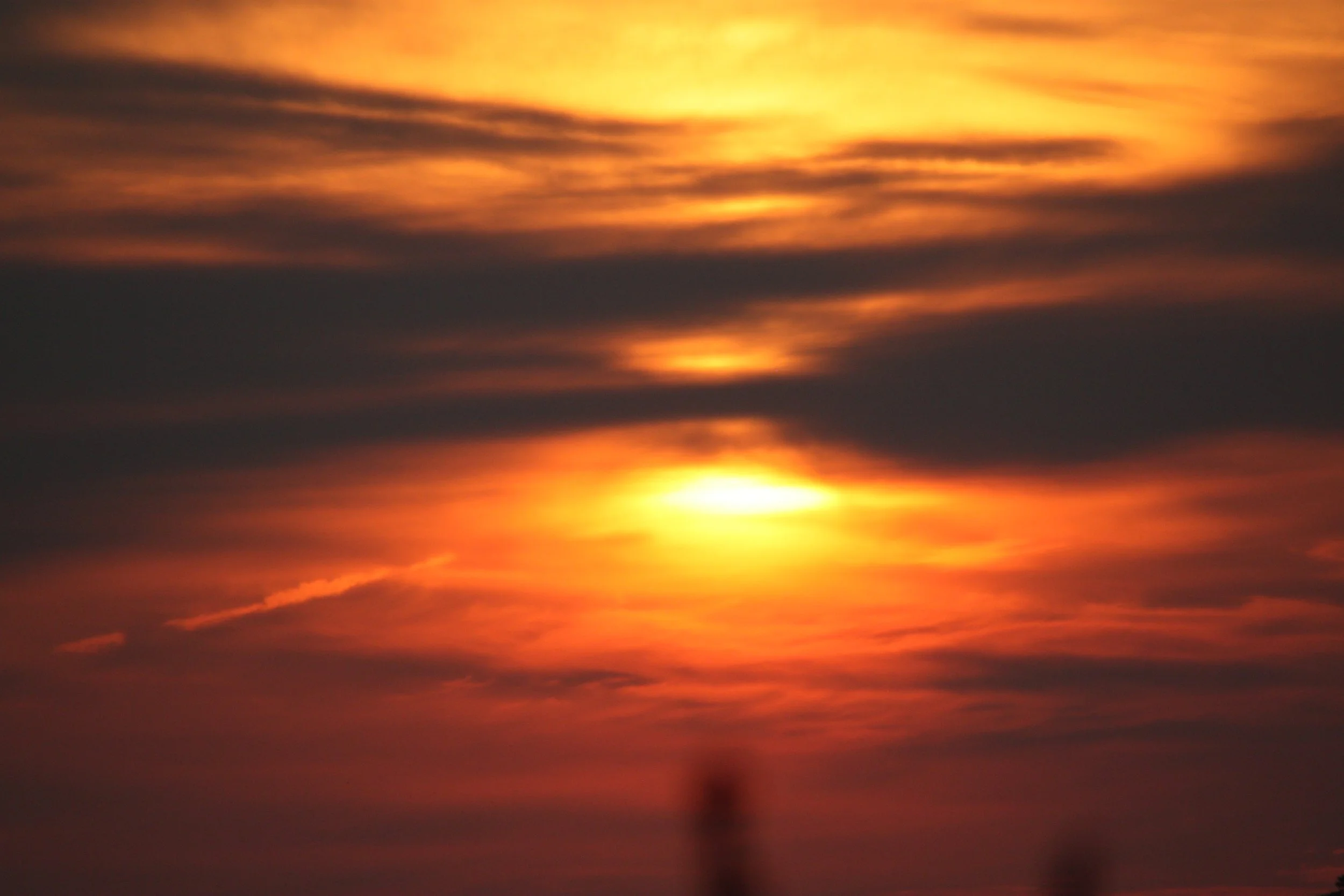 Sun set over the Allusion Islands Alaska
