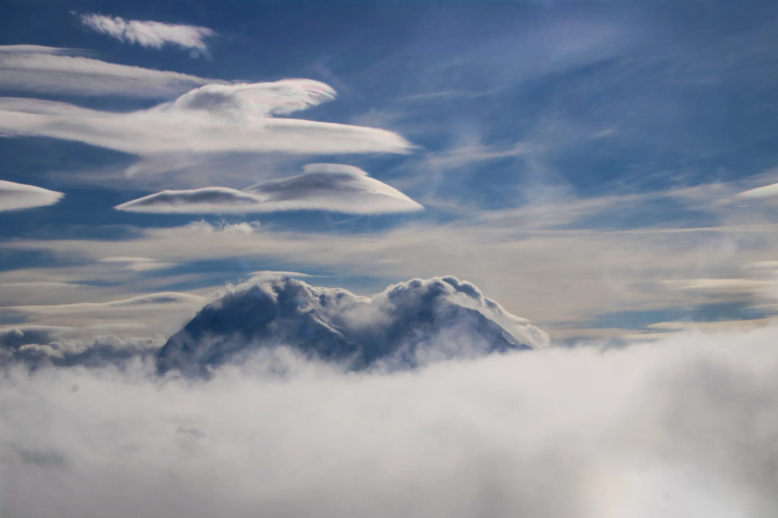 Denali Peaks in the clouds