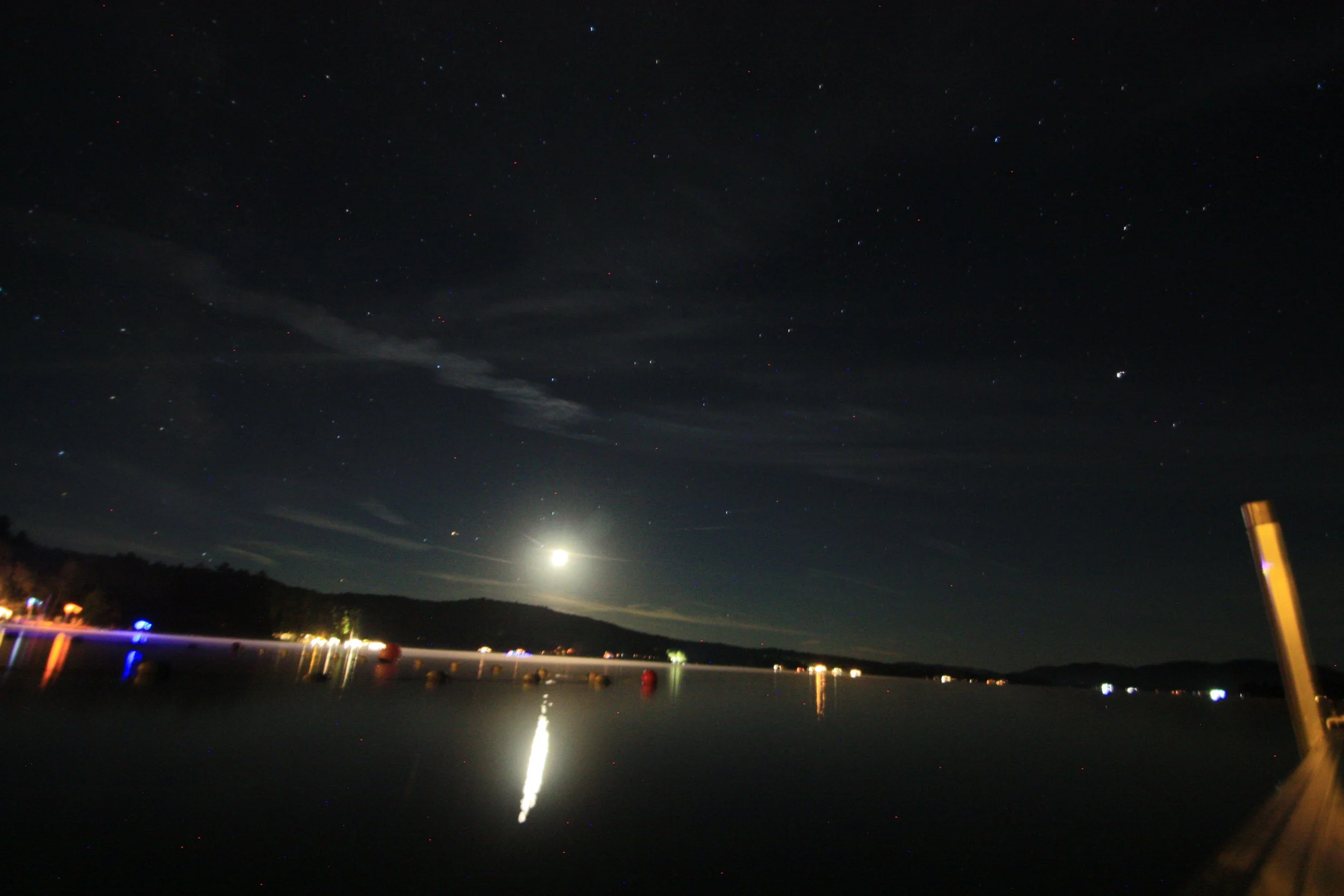 Moon over 4TH Lake Adirondak's NY