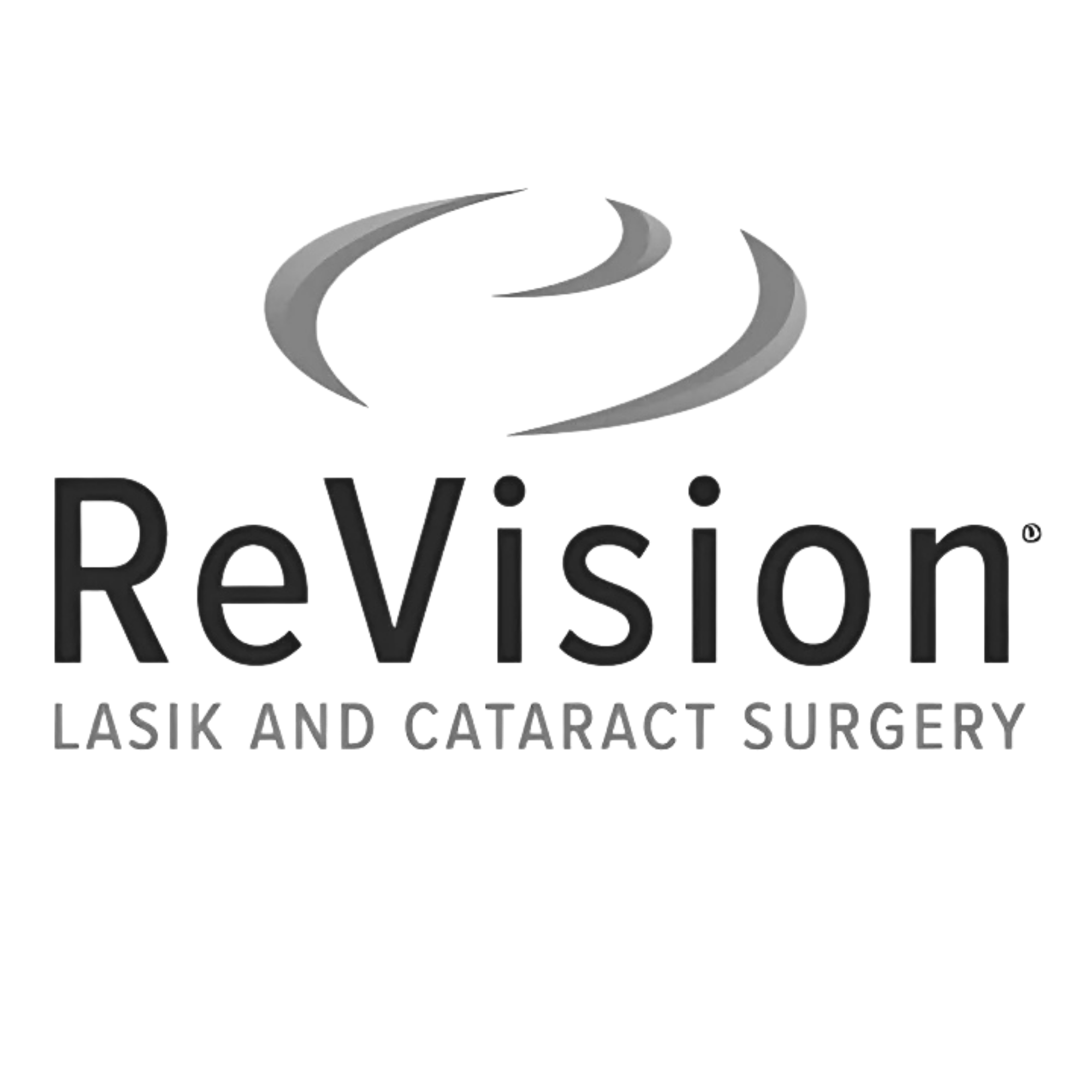 Logo of ReVision Lasik and Cataract Surgery with a stylized eye symbol and text.