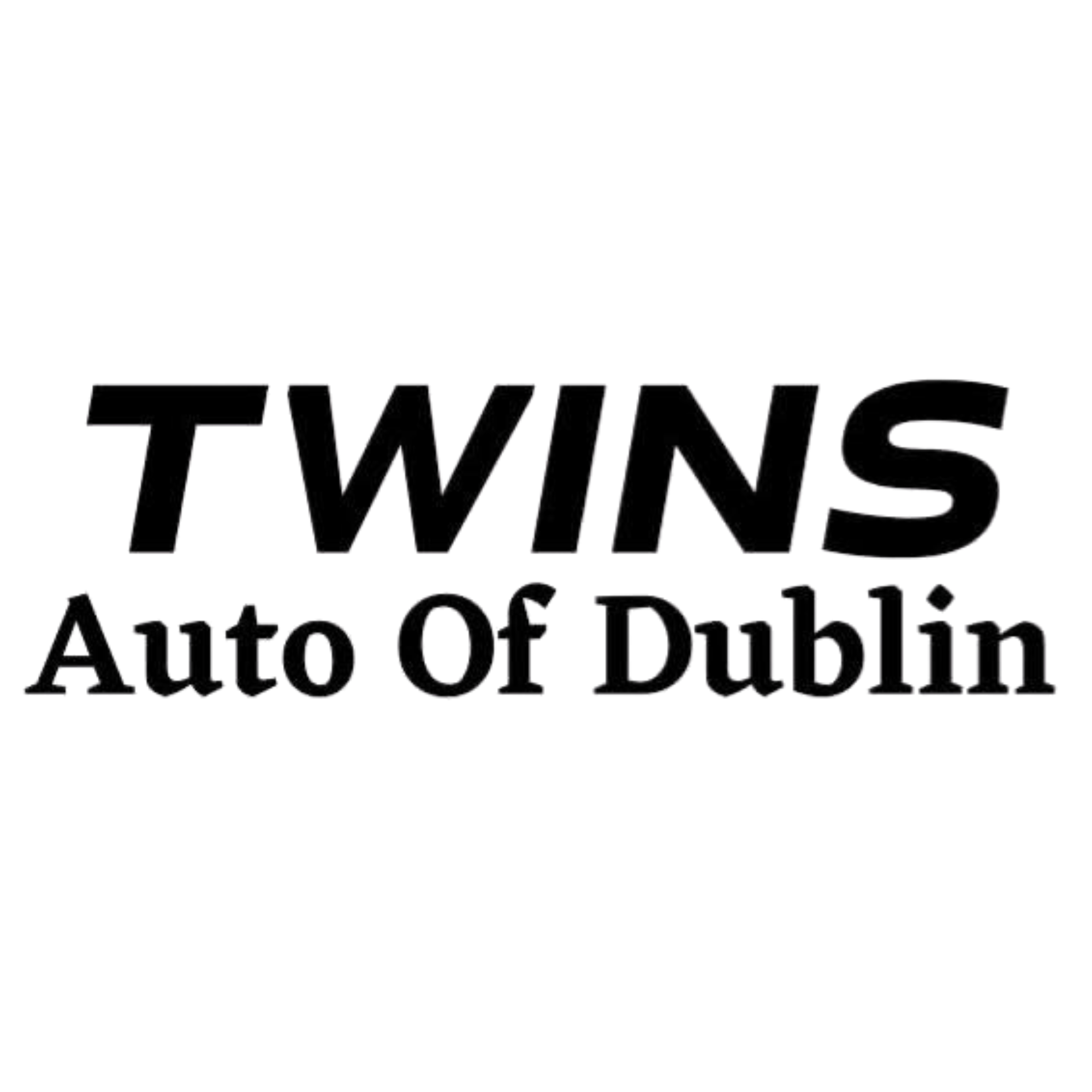 Logo of Twins Auto of Dublin with the words "TWIN" in large letters and "Auto of Dublin" underneath.
