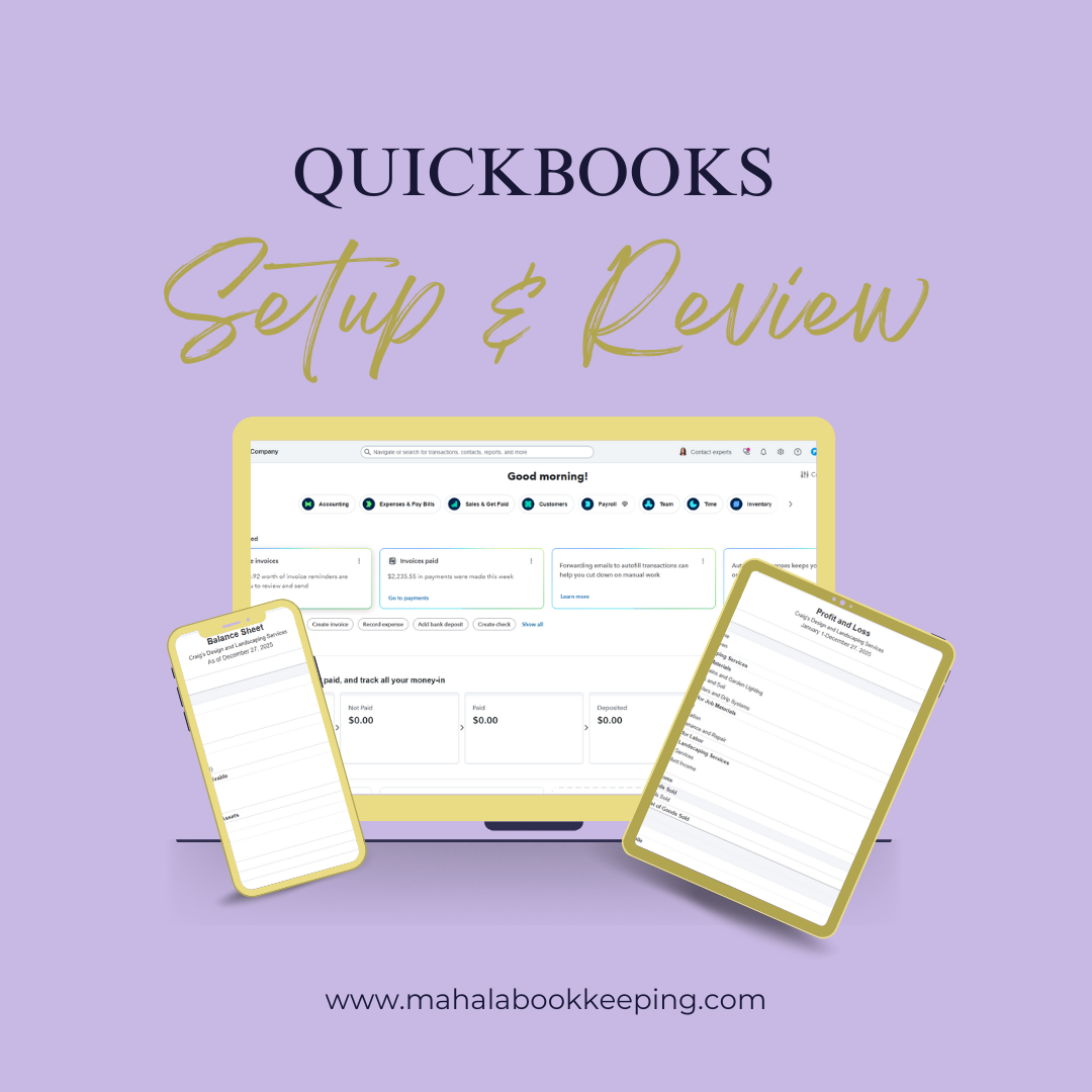 QuickBooks Setup & Review