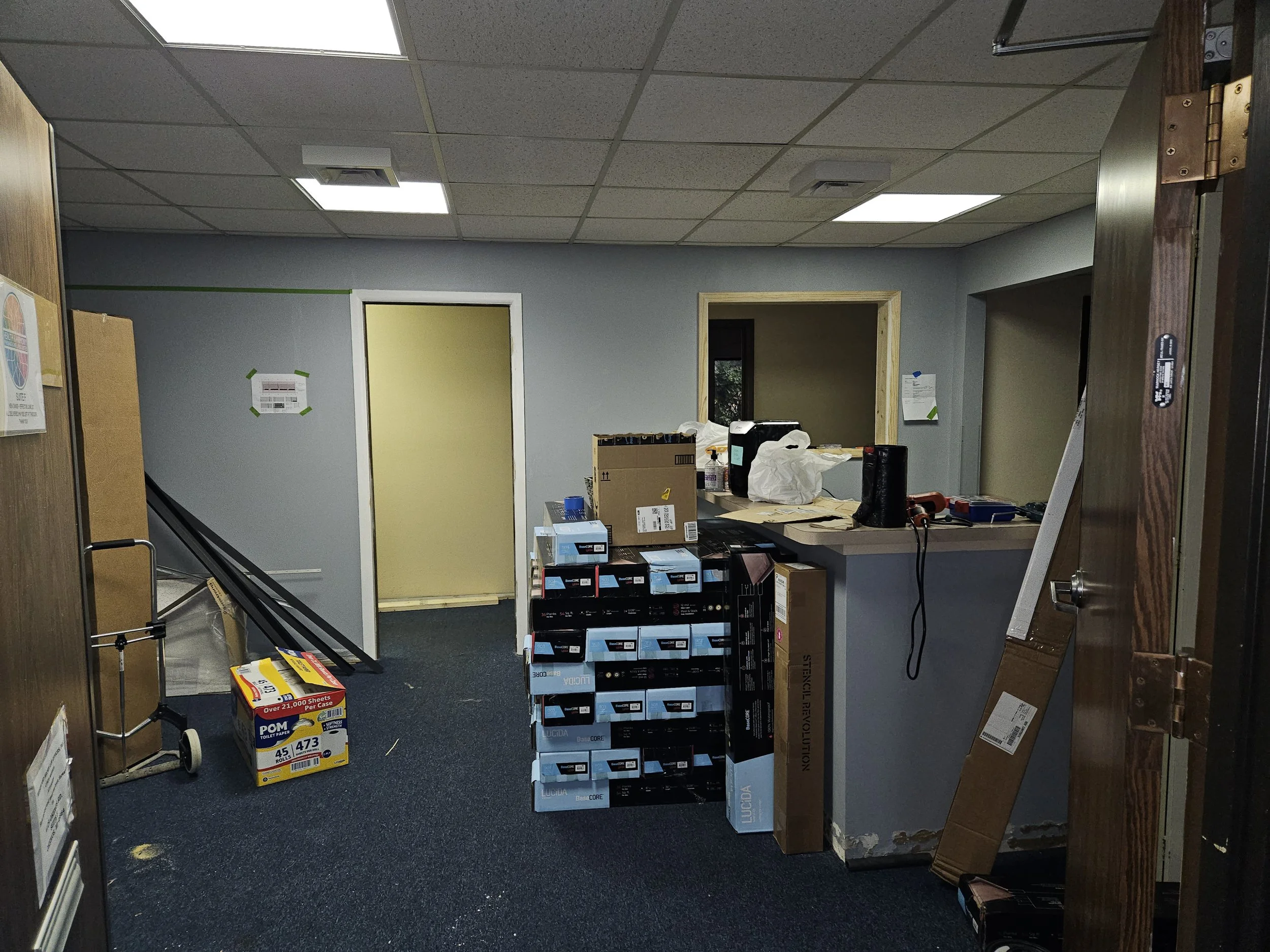 Lots of flooring and lots of chaos.