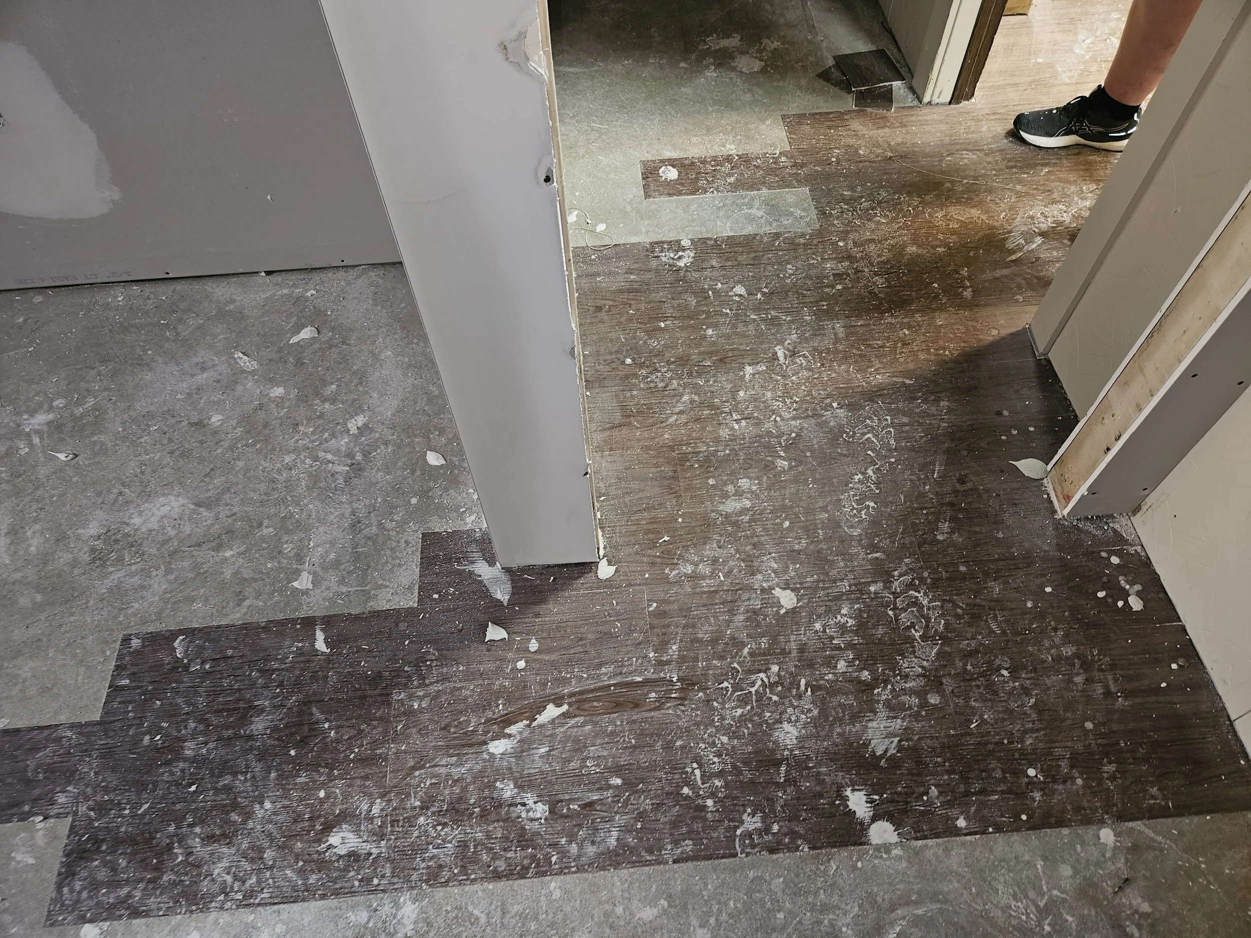 Oops. Might have had Payton lay that flooring a little too soon.