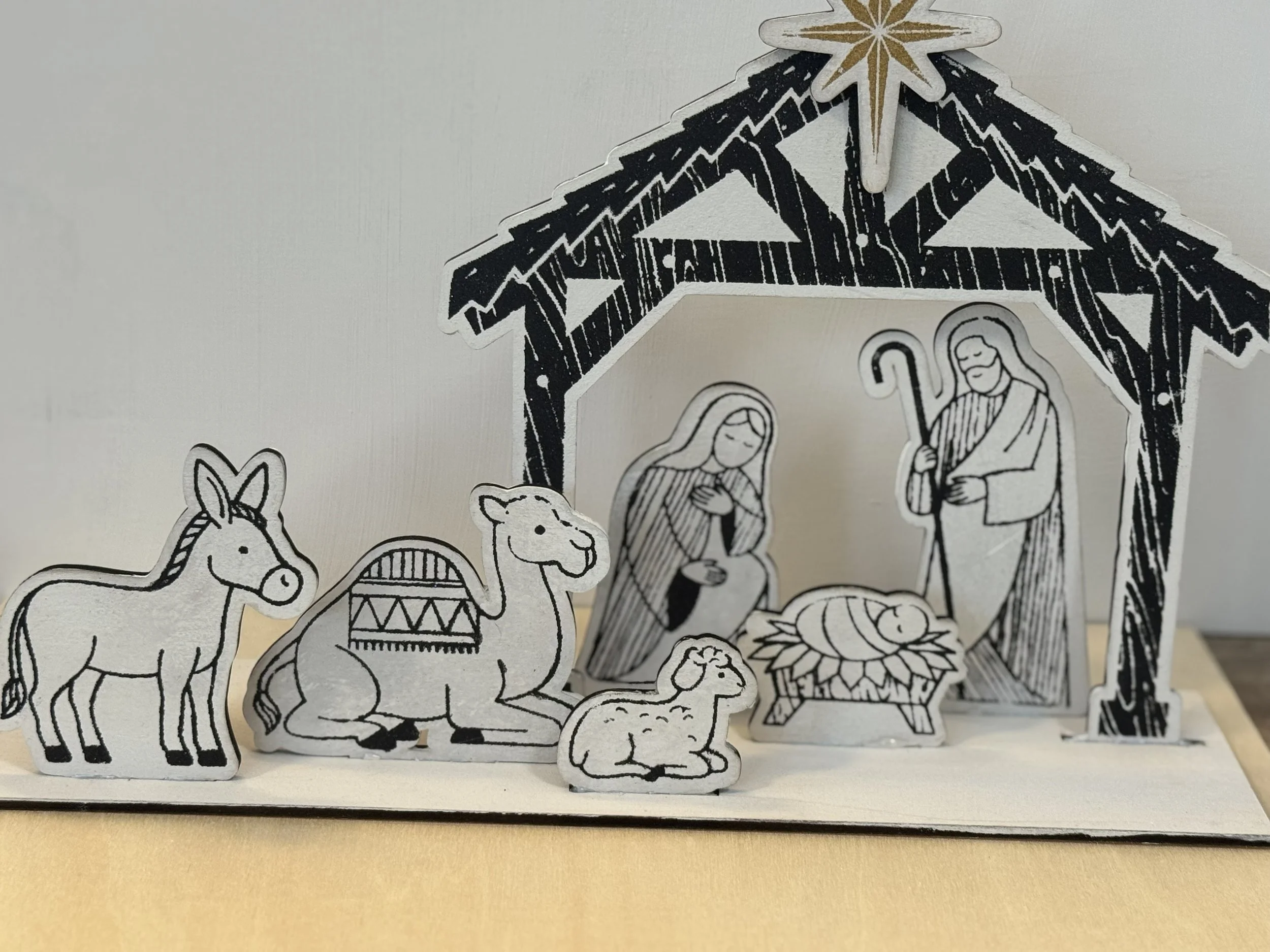 Nativity Scene – Unfinished Wooden DIY Christmas Décor Kit