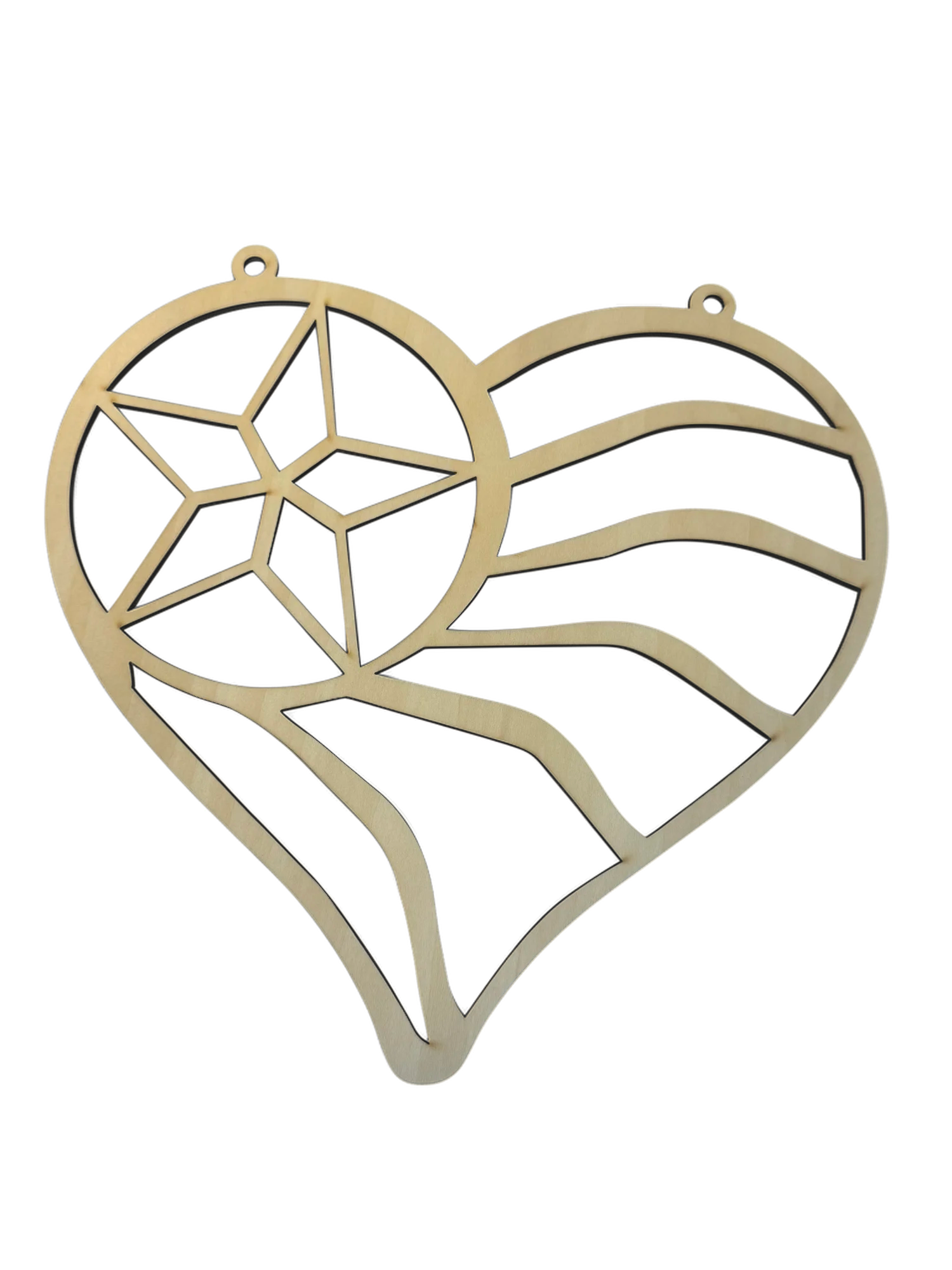 10" Patriotic Heart Suncatcher Wood Cutout – Unfinished