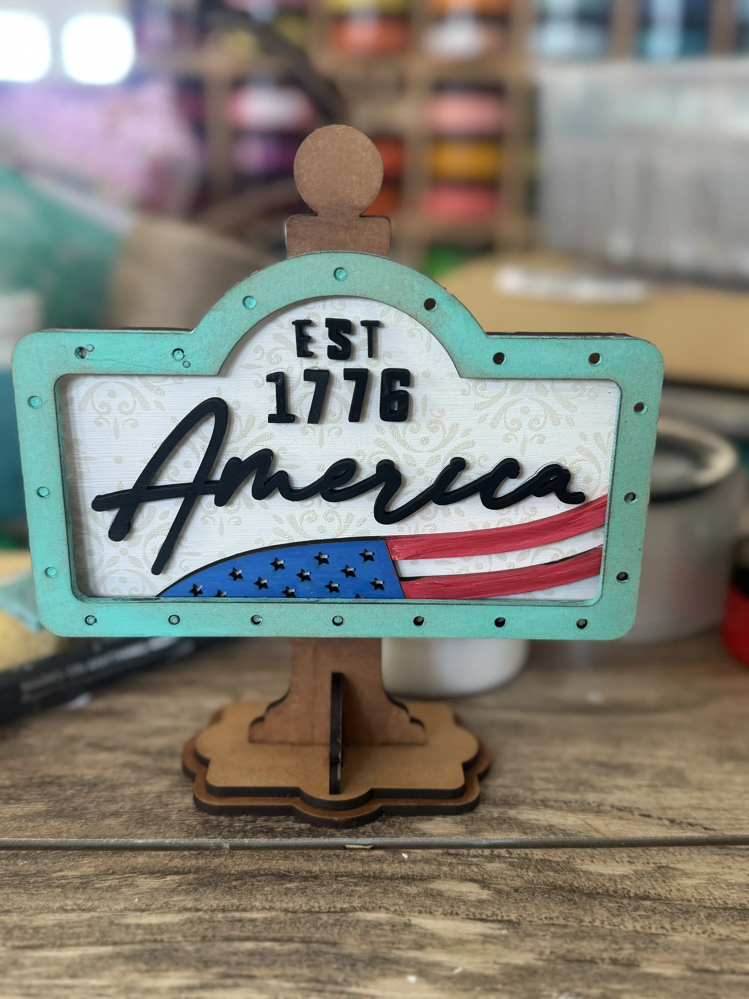 America - Unfinished Wood Cut Out - Welcome Sign Add on