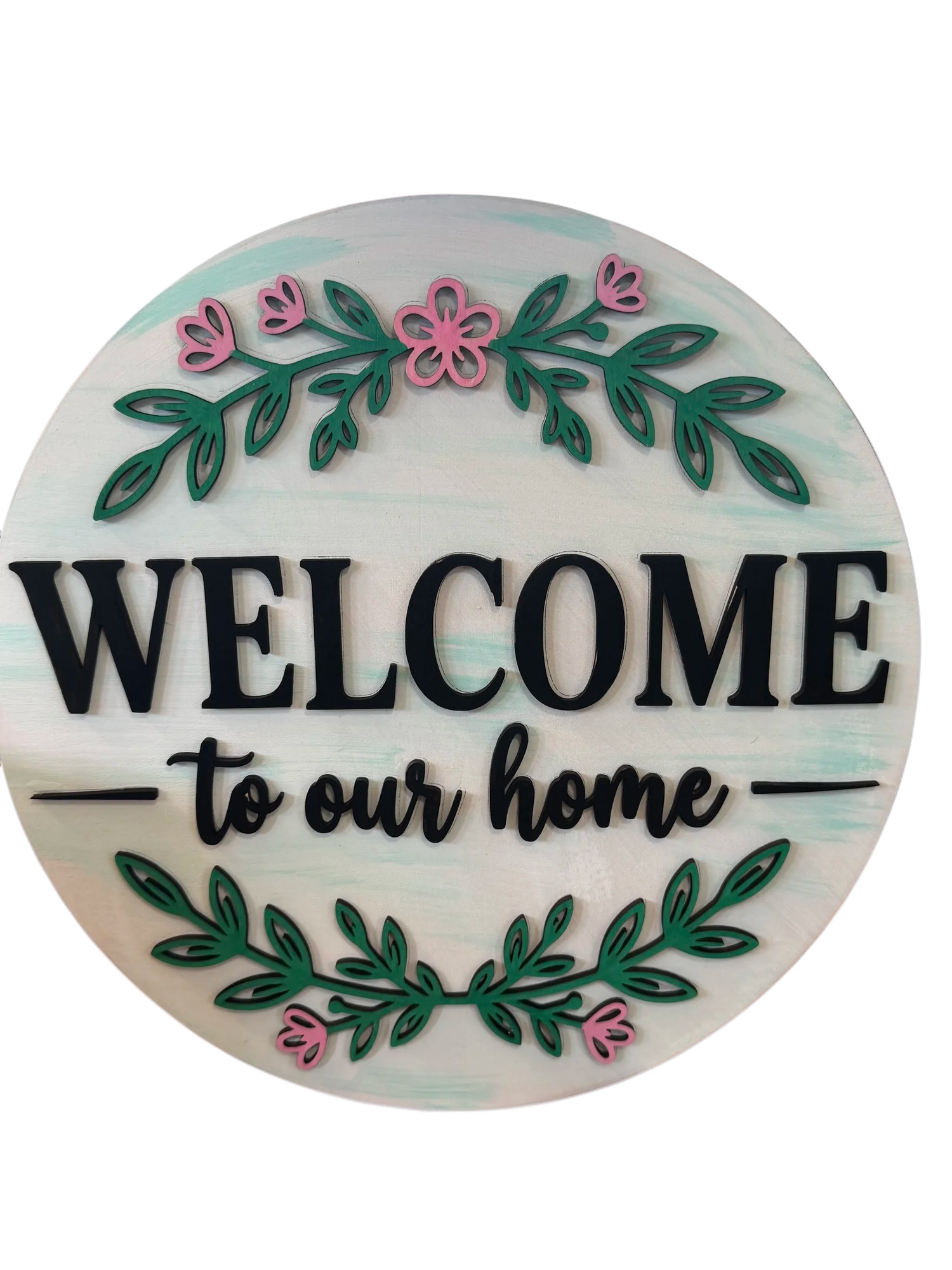 10" Welcome to Our Home Wooden Round Cutout – Unfinished