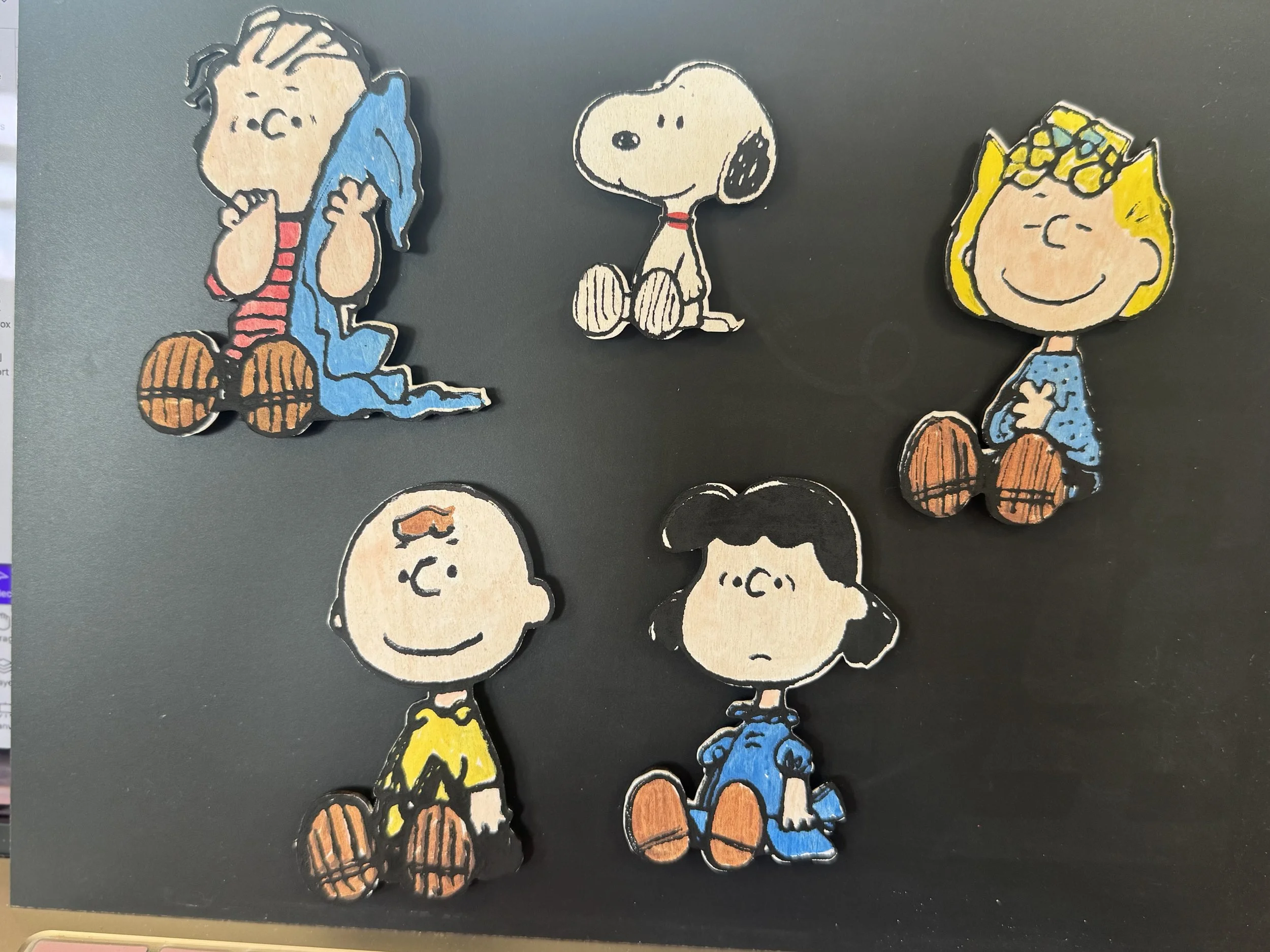 Peanuts Character Magnets – 5-Piece Wooden Magnet Set