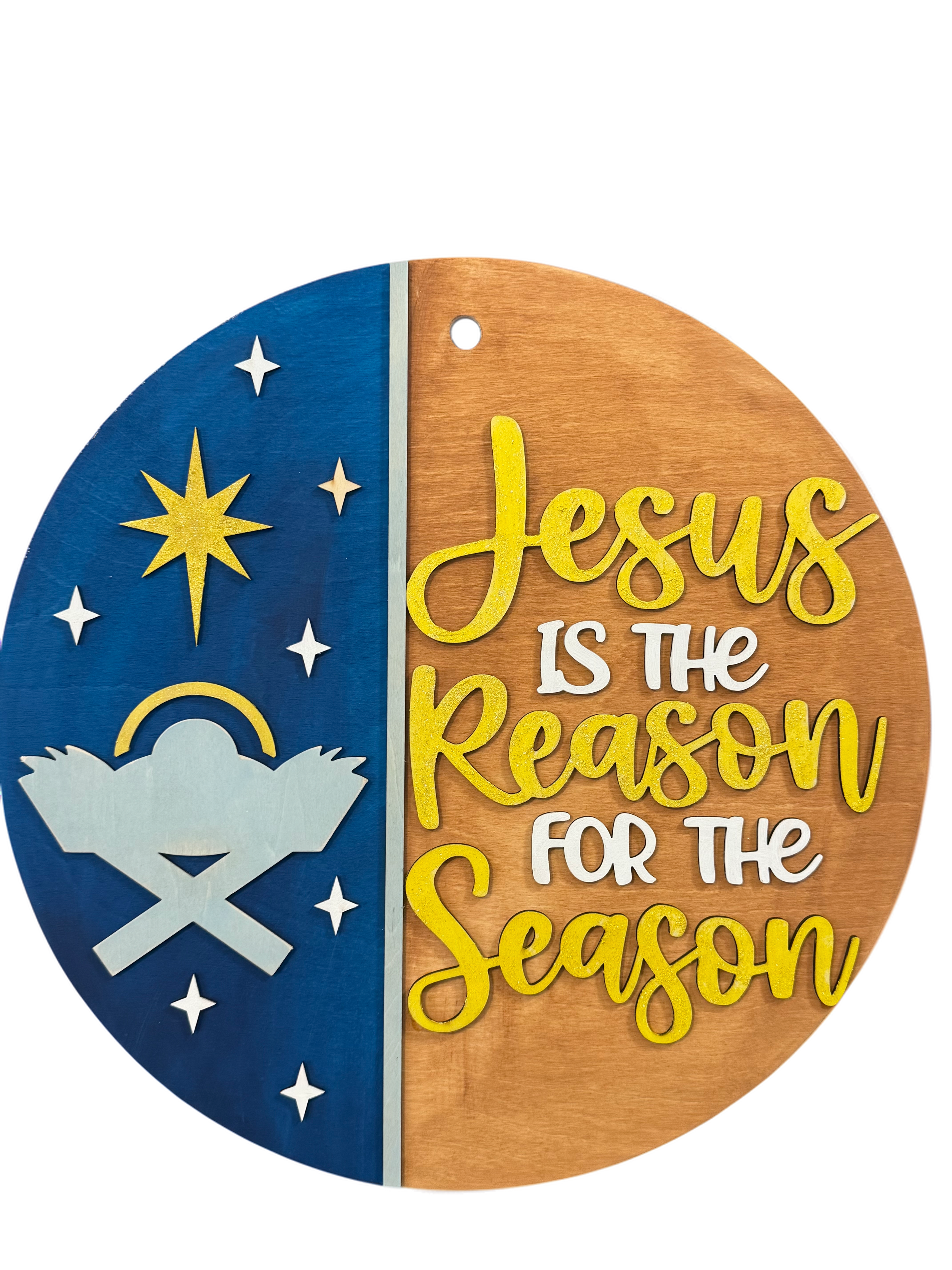 16" Jesus Is the Reason for the Season Wooden Door Hanger