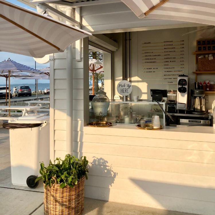 outdoor cafe by the beach