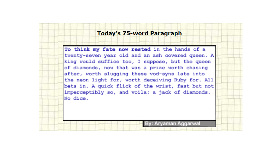 Micro-Fiction: A Game of Luck