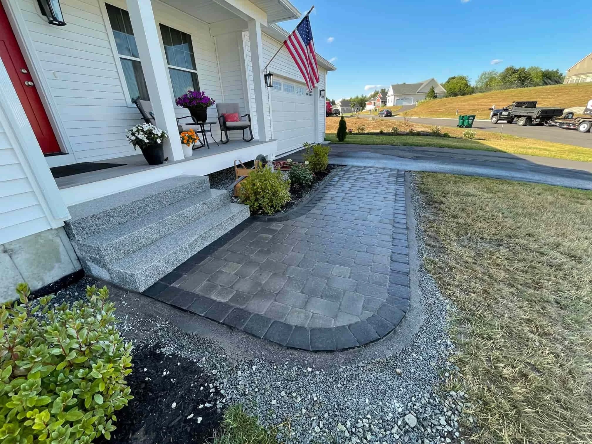 Paver walkway installation in Merrimack NH