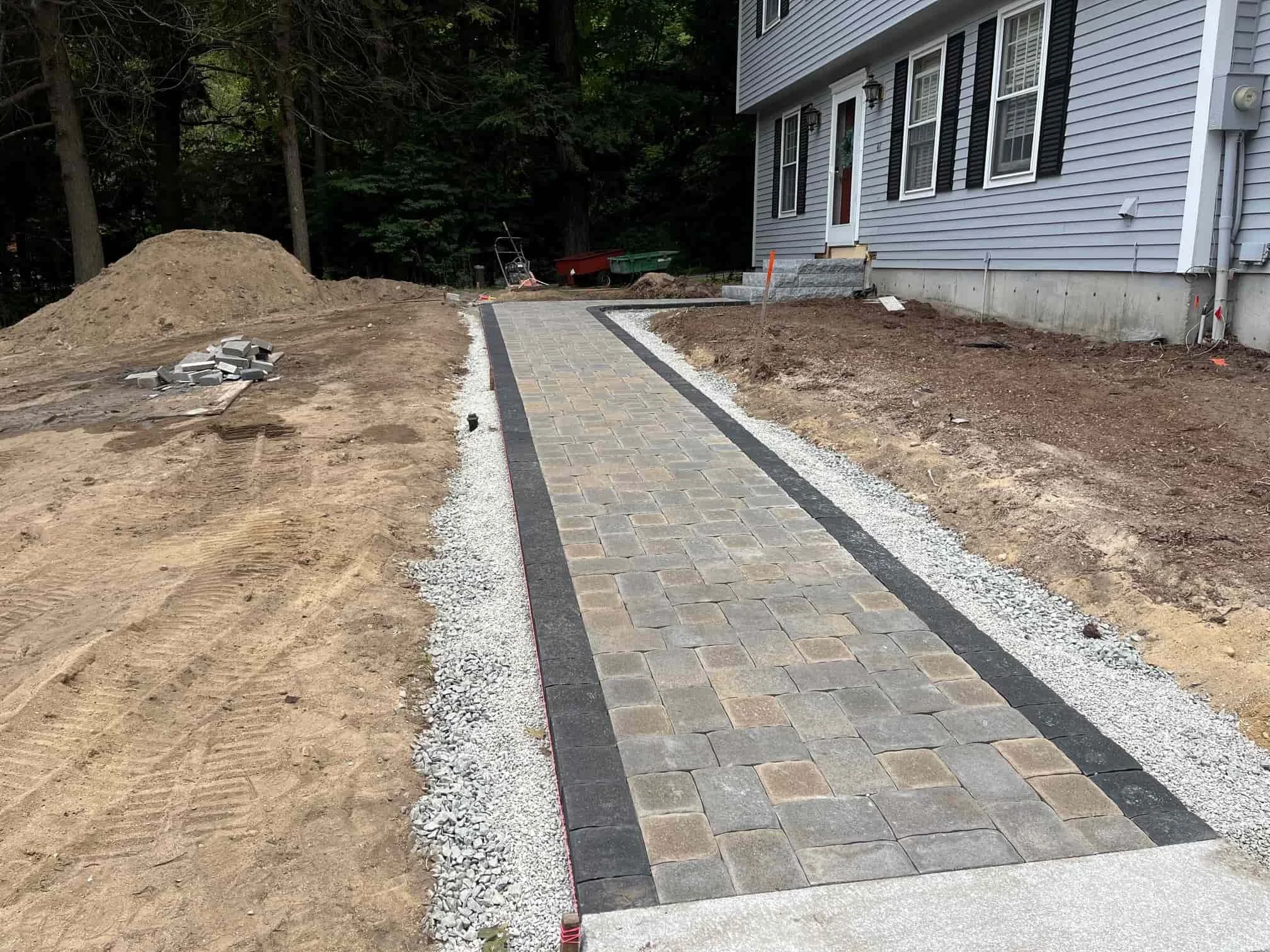 Paver Walkway installation in Moultonborough, NH