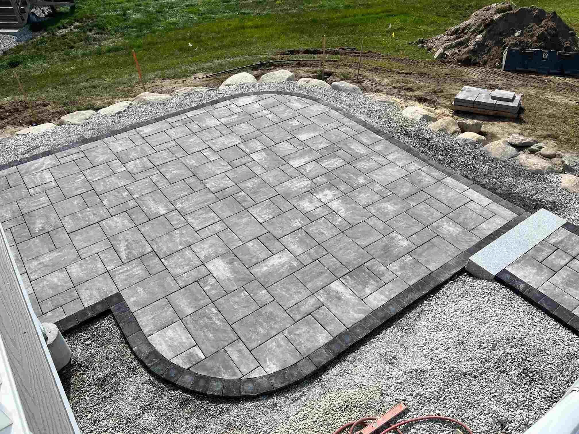 Paver patio installation in Amherst NH
