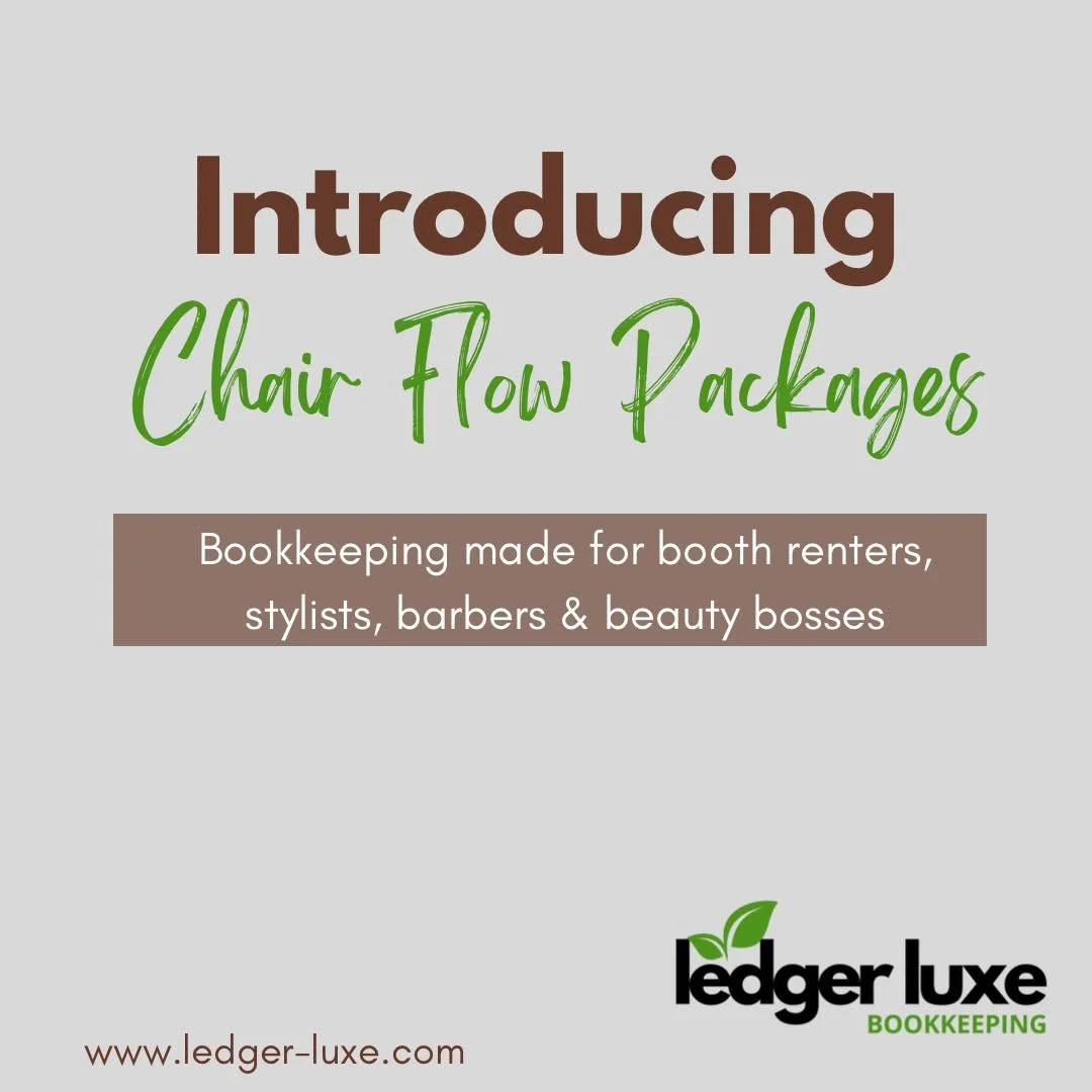 💺 New month, new money move.

Introducing Chair Flow Packages &mdash; bookkeeping made for booth renters, stylists, barbers &amp; beauty bosses.

From $99/month, you can finally stop stressing about tax season and start stacking real profits behind 