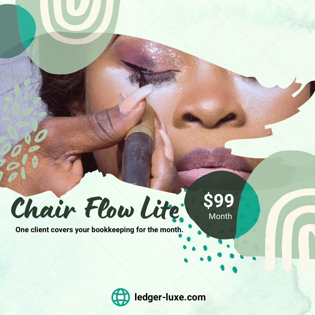 One client service covers your bookkeeping for the month. 💸

Chair Flow Lite keeps it simple:

✔️ Track income &amp; expenses
✔️ Monthly P&amp;L report
✔️ Quarterly tax-ready summary

📲 DM me &lsquo;CHAIR FLOW&rsquo; to start for just $99/month.

#