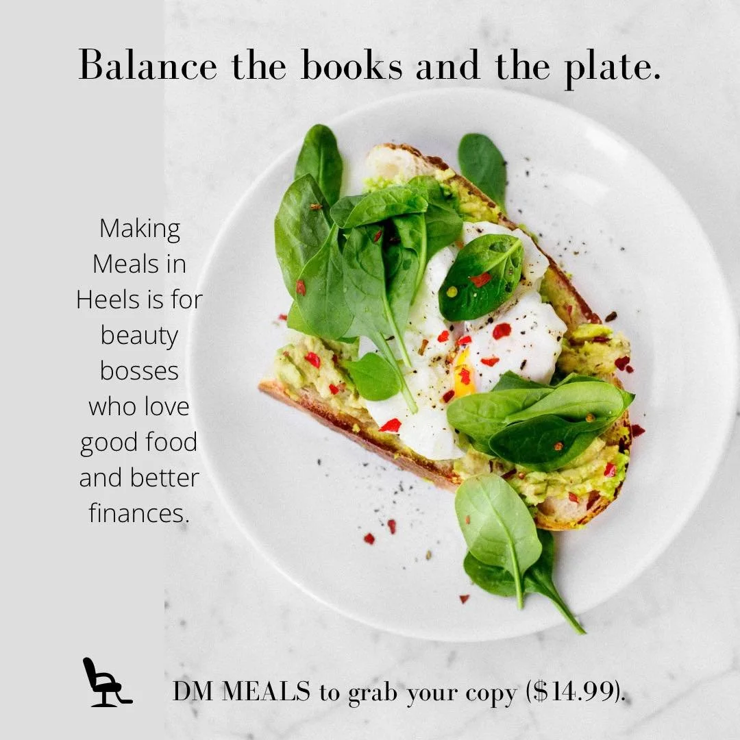 Balance the books and the plate. 🍳

Making Meals in Heels is for beauty bosses who love good food and better finances.
DM MEALS to grab your copy ($14.99).

#MakingMealsInHeels #LedgerLuxeLifestyle #BeautyBossBalance #BeautyAndTheBooks #BeautyBoss #