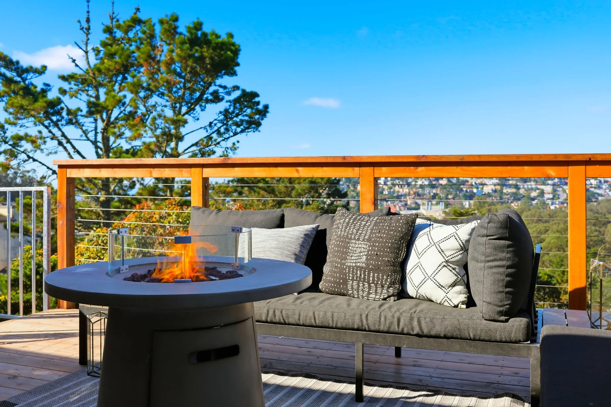 Firepit detail back deck 75 Knollview Way