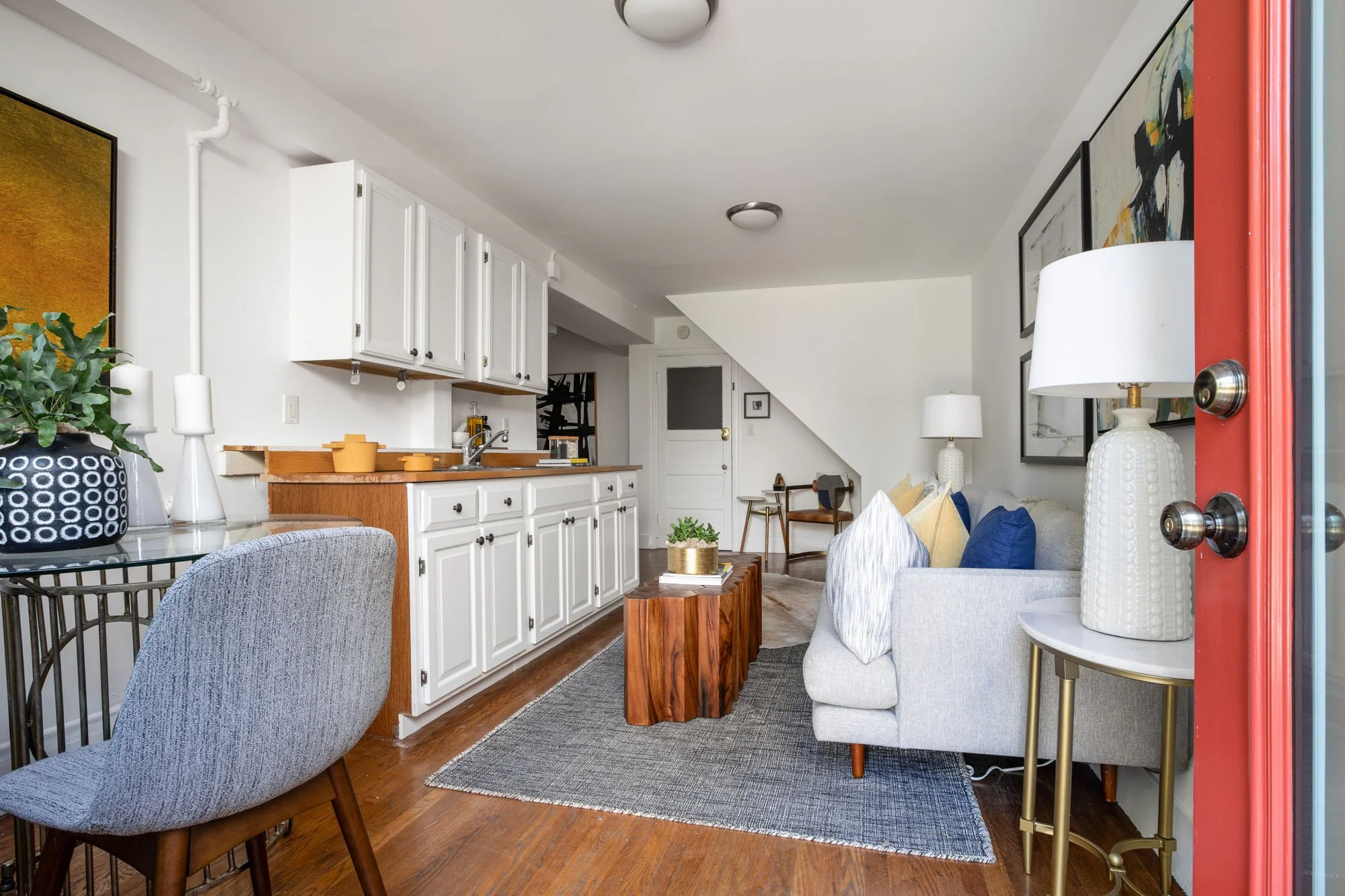 Full view of the garden-level apartment layout, perfect for an au-pair suite or guest quarters in the Mission District.