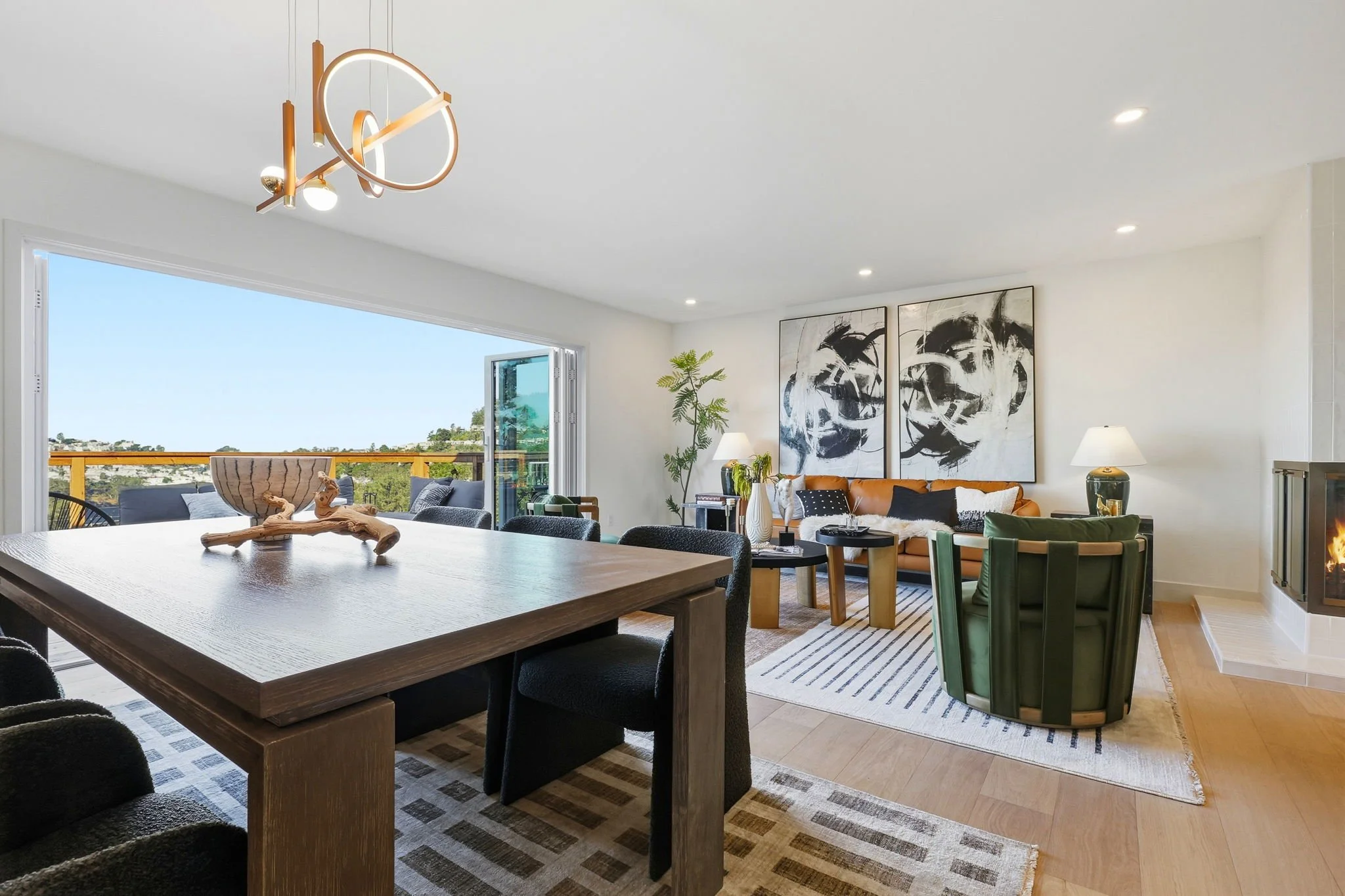 View over dining table towards living room 75 Knollview Way