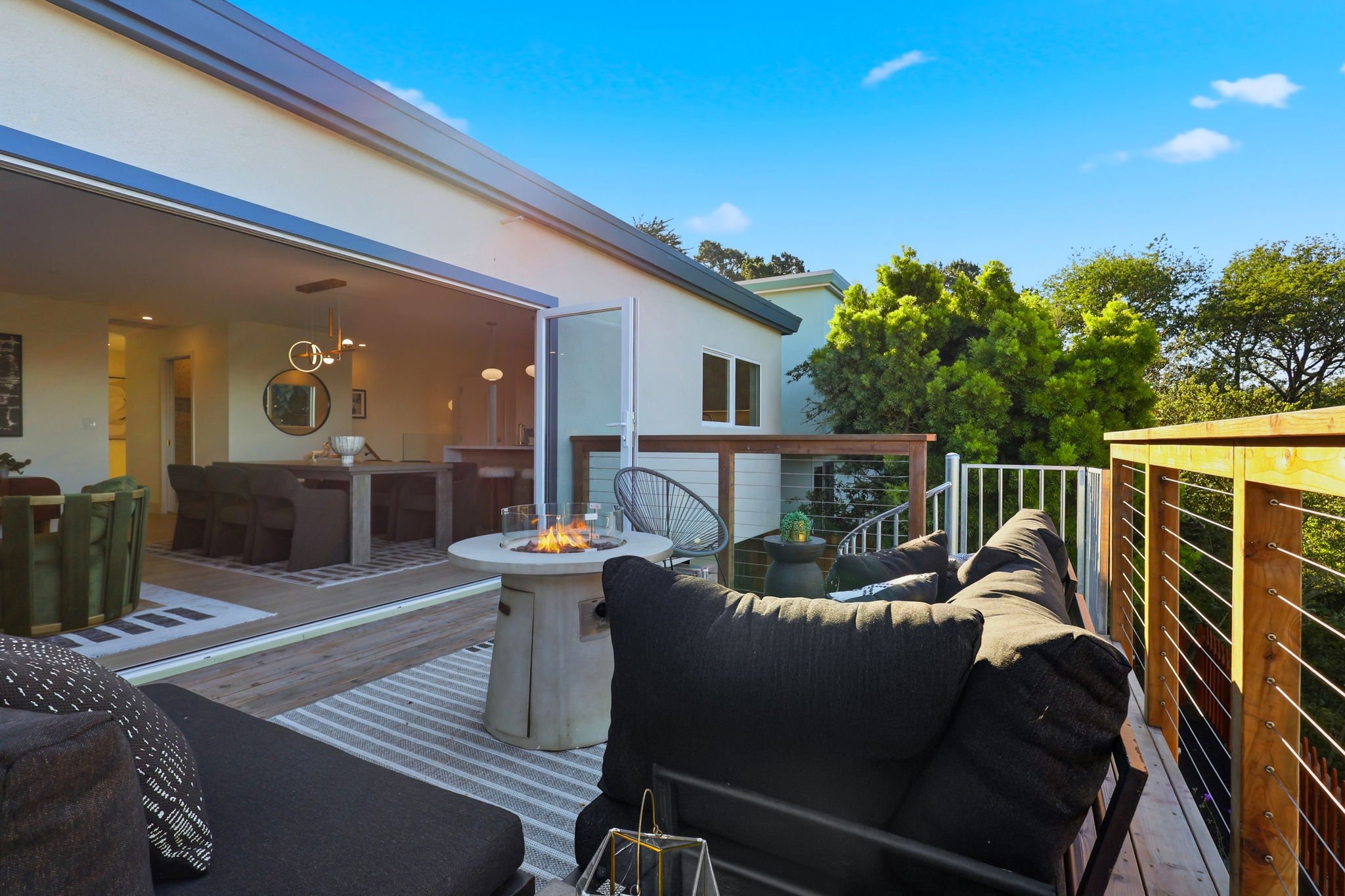 View from deck into living room 75 Knollview Way