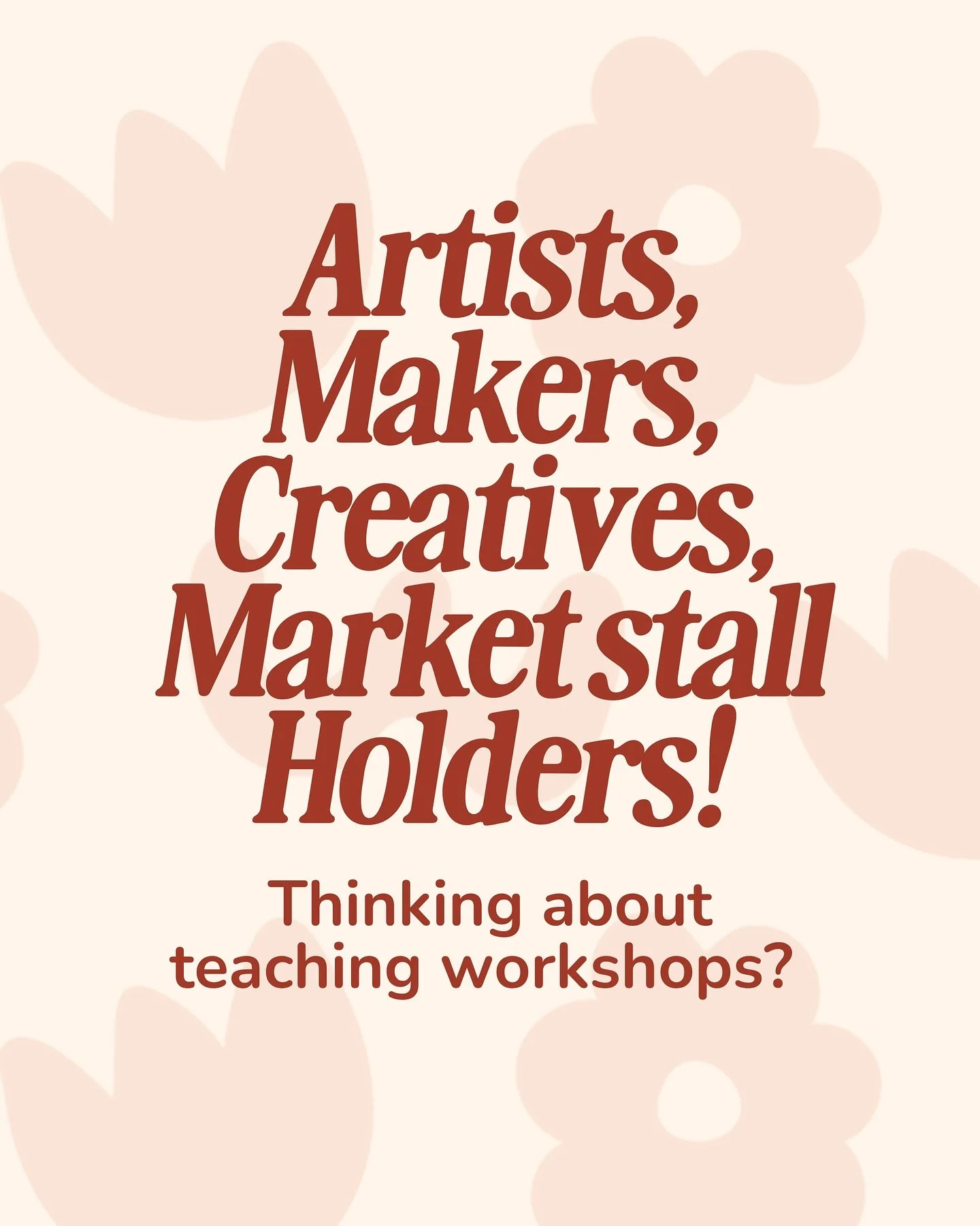 Most artists and makers don&rsquo;t start teaching workshops because they overthink the logistics and underestimate their value ✨🎨
Running workshops is one of the easiest ways to create income, build community and grow your brand, but only if you kn