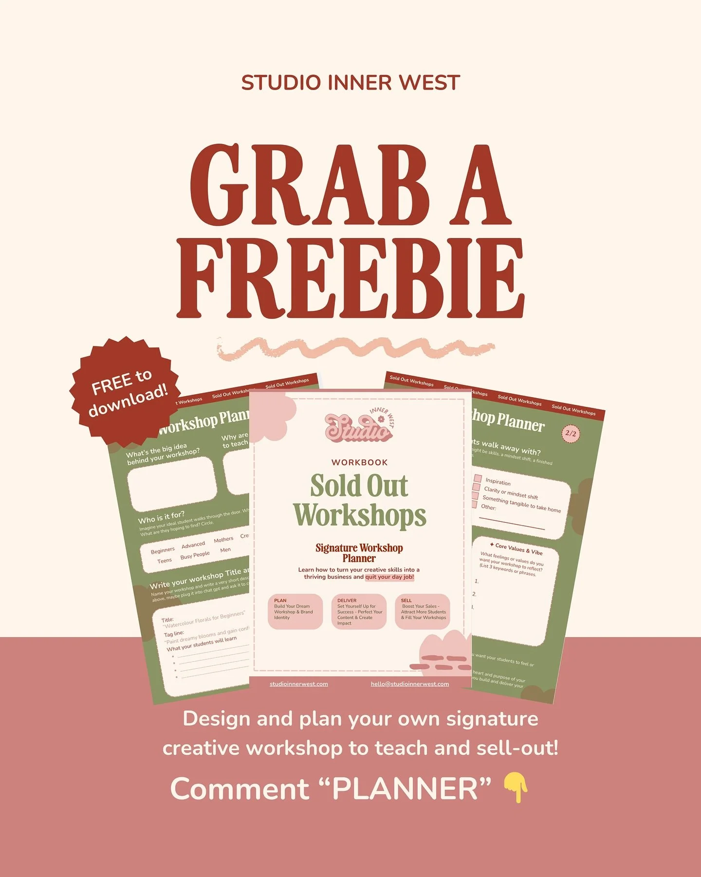 ✨ Want to make money from your creativity?
Start teaching workshops, the smart way! 

I made a free Workshop Planner Template to help you plan your first (or next) sold-out class in under an hour.

Inside you&rsquo;ll:
📝 Map out your workshop step-b