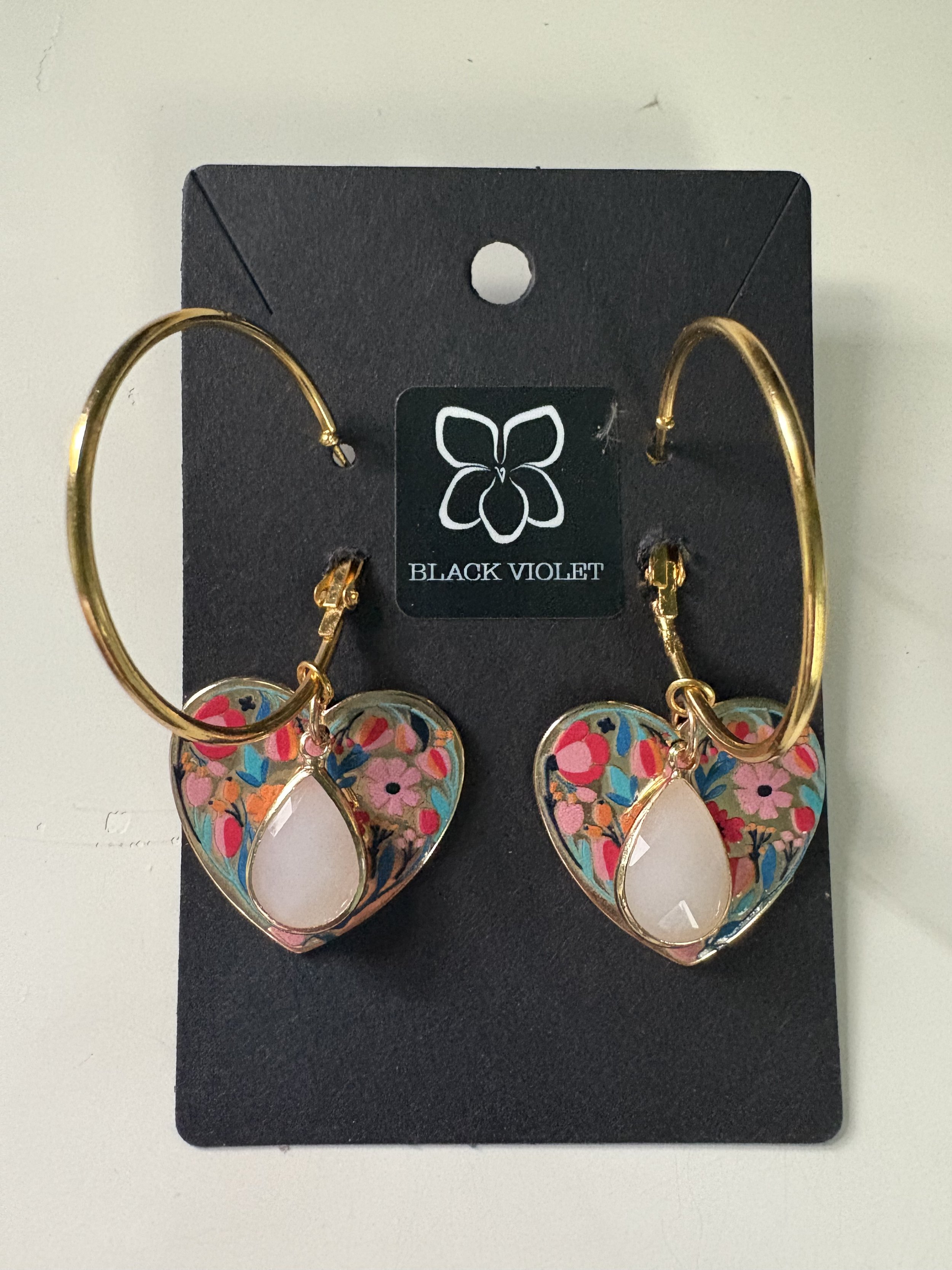 Floral Heart Hoops