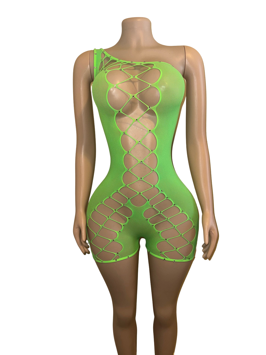 Rhinestone Lace Romper
