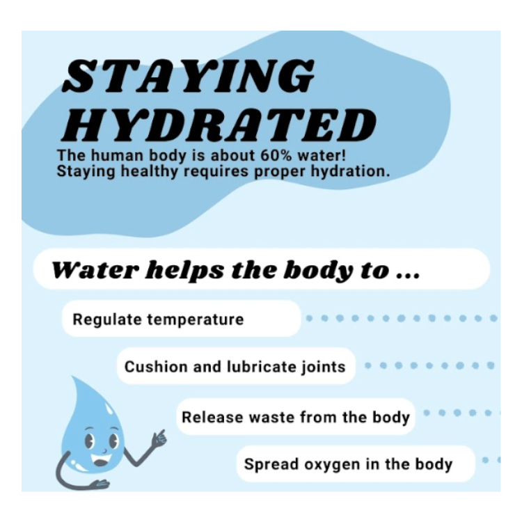 A portion of the Staying Hydrated infographic example