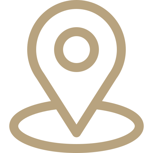 An icon of a map pin or location marker on a black background.
