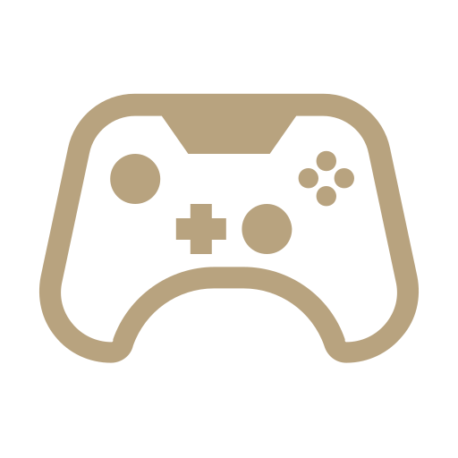 Icon of a video game controller with buttons and thumbsticks.