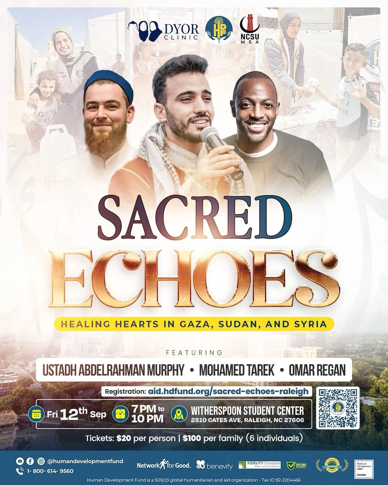✨Exciting news! Sacred Echoes is coming live to Raleigh, North Carolina!✨

The Sacred Echoes Tour is a celebration of resilience and unyielding faith, inspired by the people of Gaza, Sudan &amp; Syria.

The event will feature:
&bull; Insightful and t