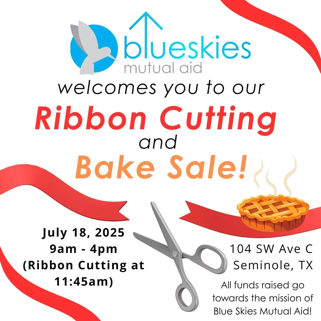✂️ July 18th is our ribbon cutting with the Seminole Chamber of Commerce and our bake sale fundraiser! 🥧 

Join us at 11:45am for our ribbon cutting and while you're here see all the goodies we have for sale. All proceeds go to our mission of ending