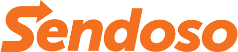 Sendoso logo with orange text and arrow design