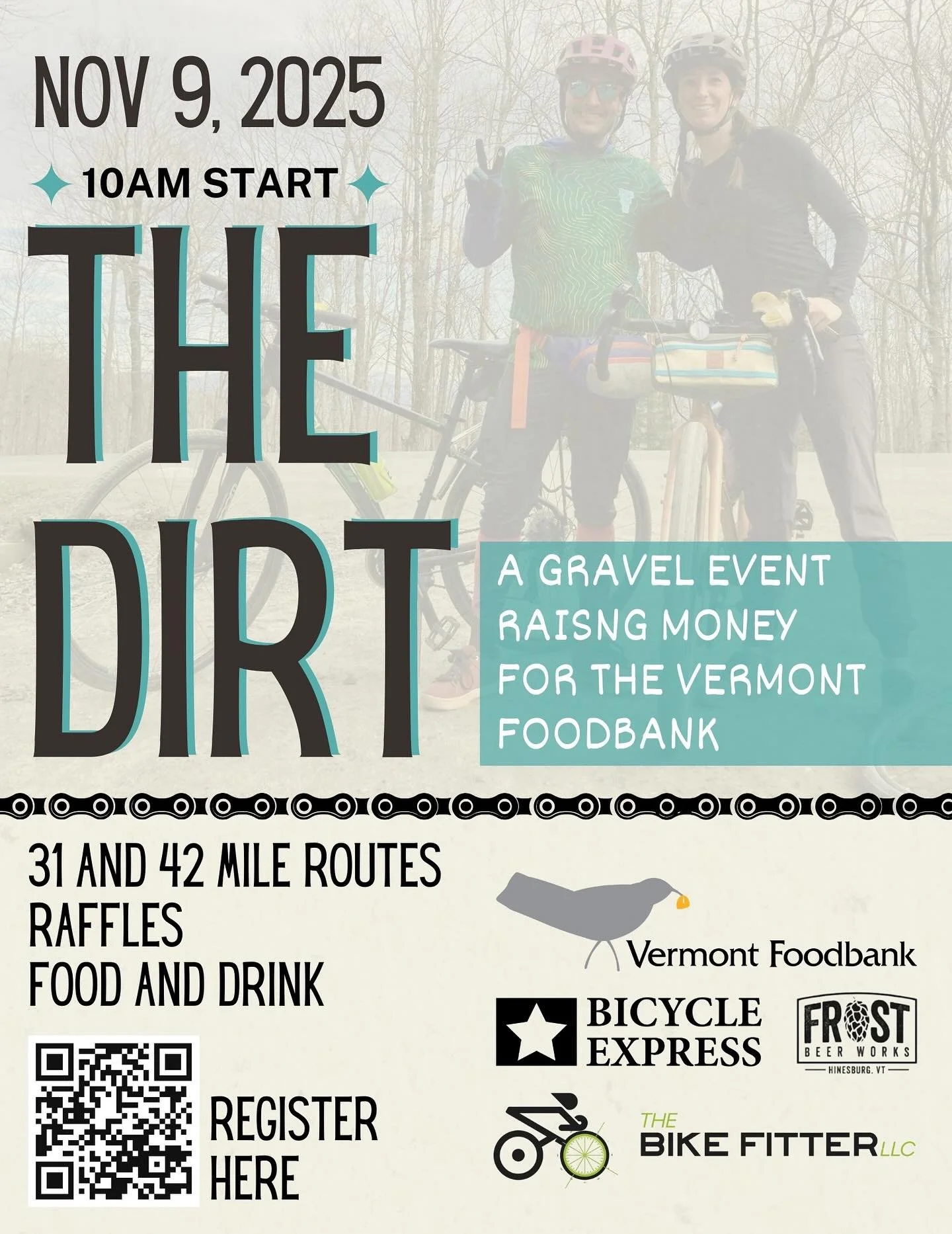 The Dirt. Sunday, November 9th. A gravel ride for a great cause. See bio for registration link 🔗
