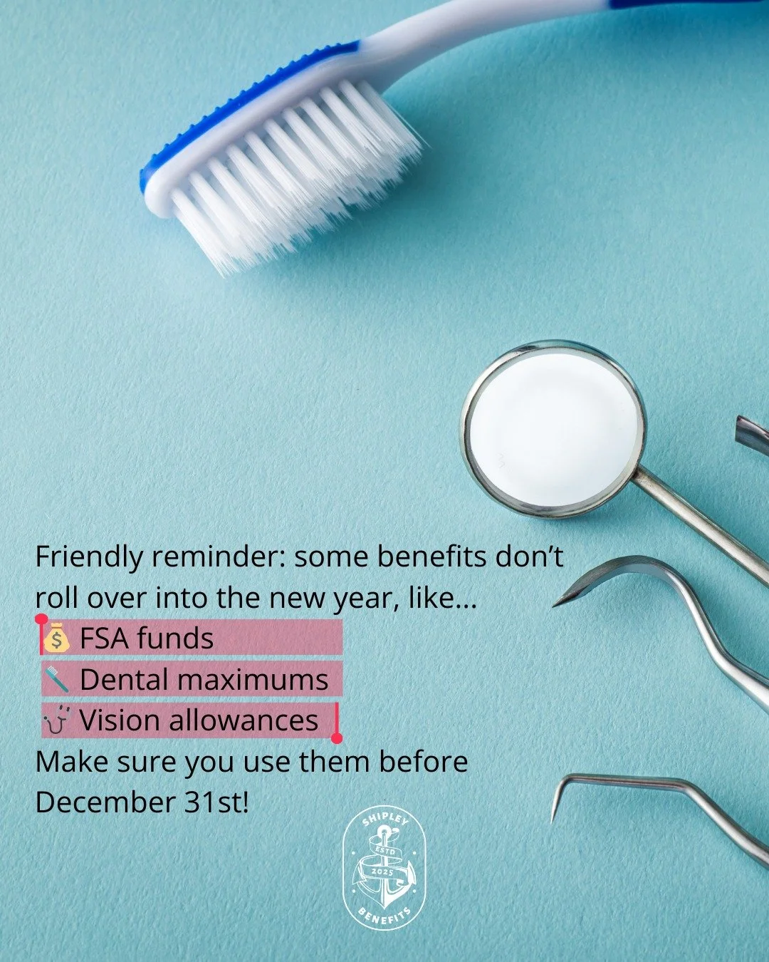 🚨 These gifts are already paid for! 🚨 

Need help sorting out your benefits and coverage? Send me a message and let's chat!

shipleybenefits.com