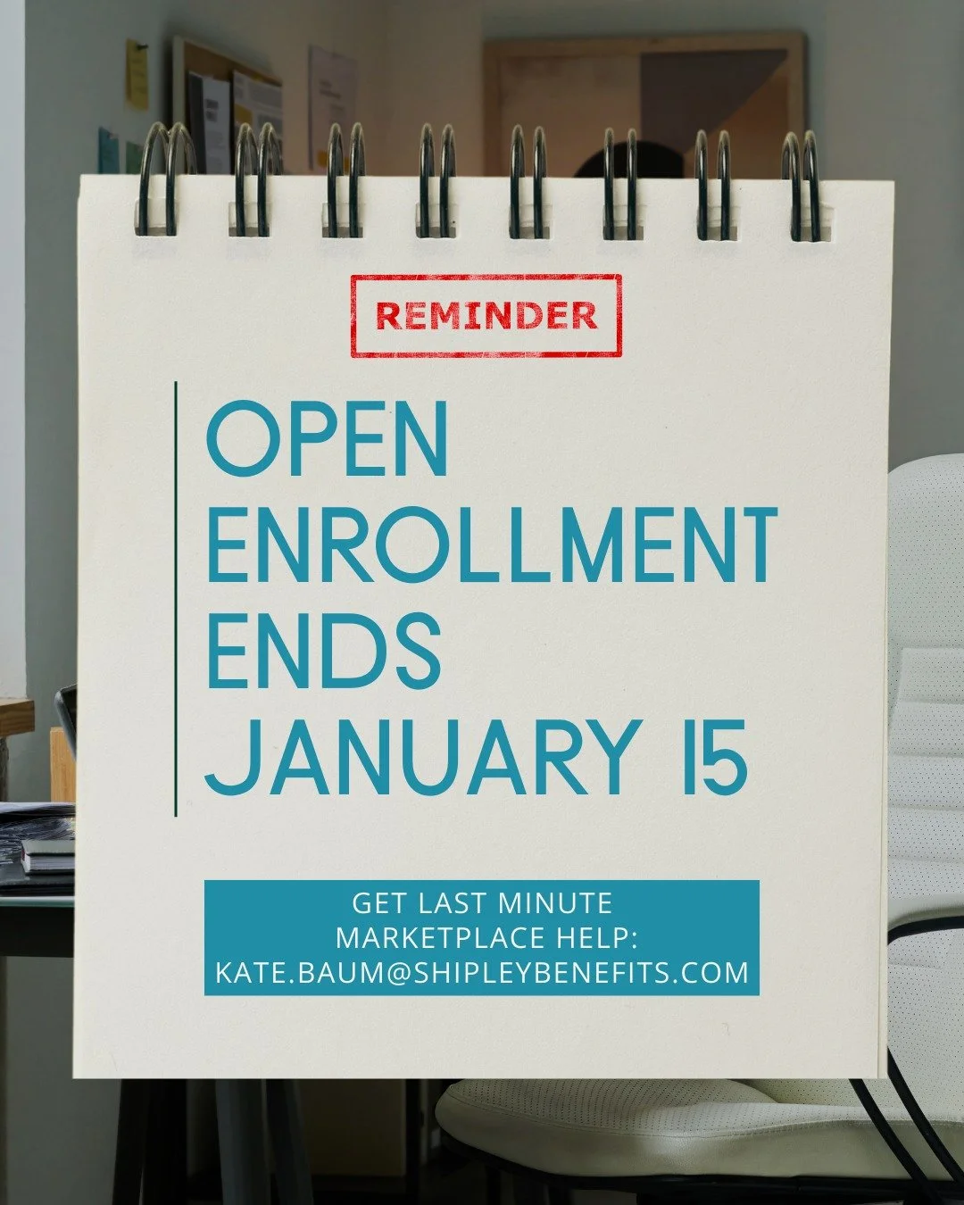 Last call!

Friendly reminder: Open Enrollment closes January 15.
If you&rsquo;re still deciding, stuck comparing plans, or just want a second set of eyes, there&rsquo;s still some time.
I help individuals and small businesses make confident choices 
