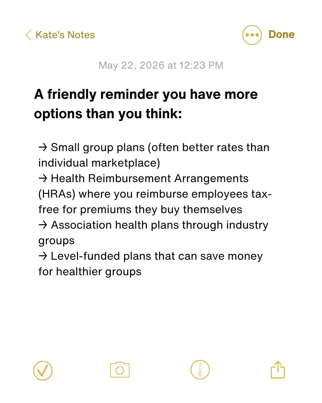 The myth: "As a small business owner, I just have to figure out my own health insurance on the marketplace."

The reality: You have more options than you think.

Depending on how your business is structured and whether you have any W-2 empl