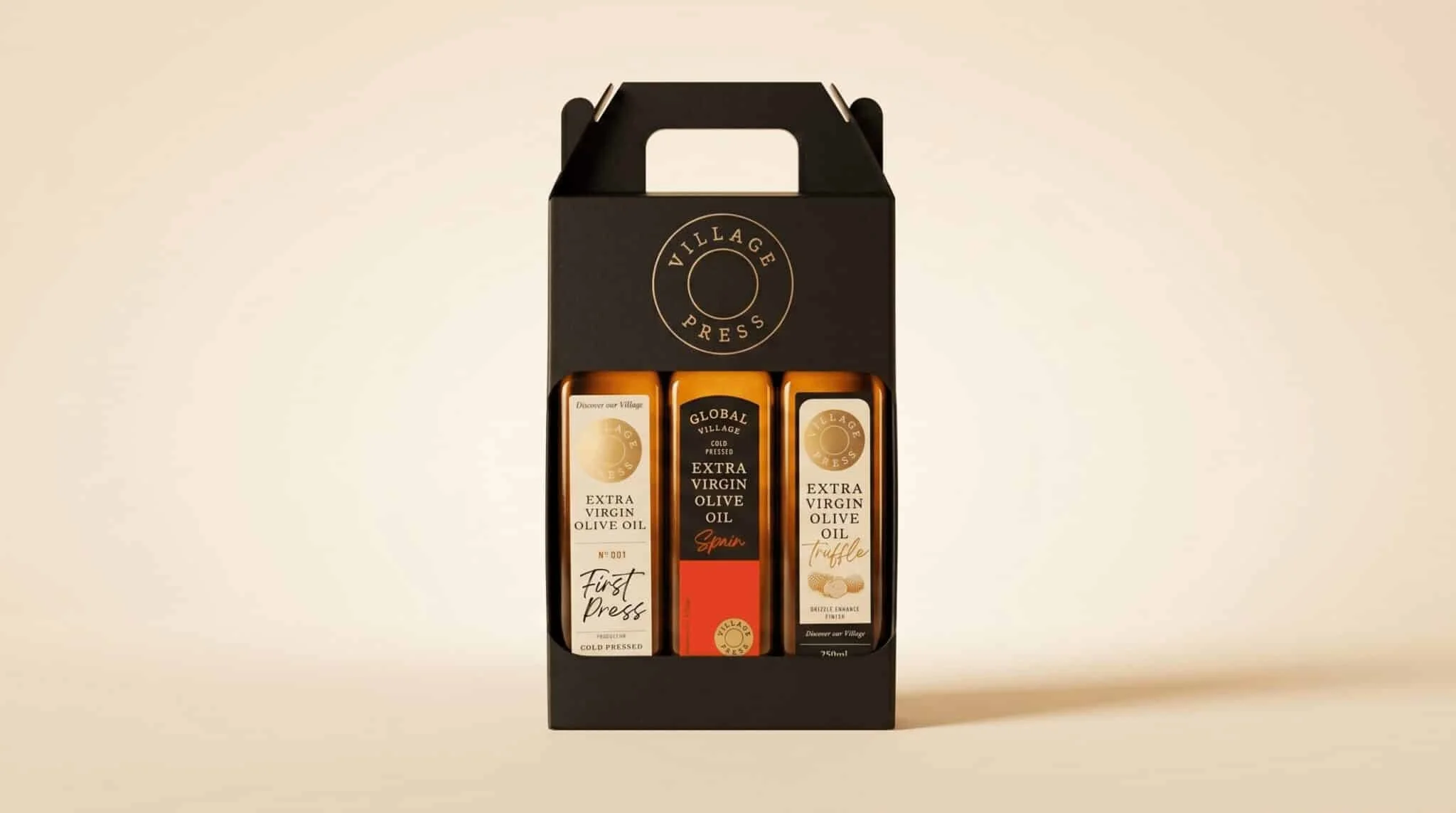 image of village press gift pack of different flavoured oils