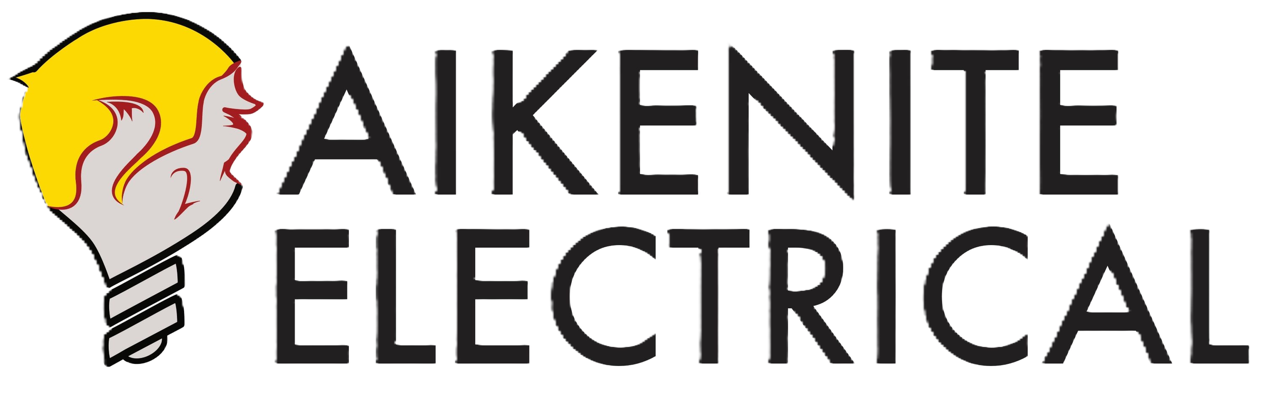 The Aikenite Electrical logo encompassing a fox, horse head and lightbulb with Aikenite Electrical spelled to the right of the logo. Electrician Aiken SC
