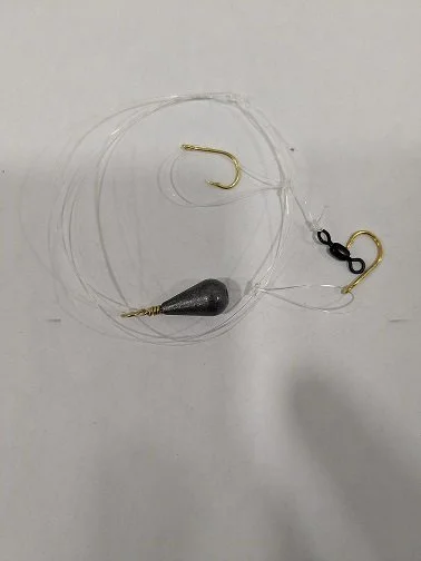3 Double Gold hook Mullet rigs 12lbs test line