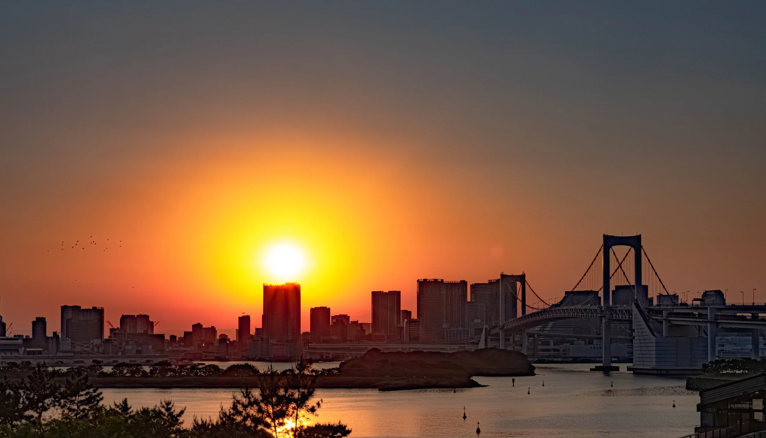 Tokyo Rainbow Bridge sunset