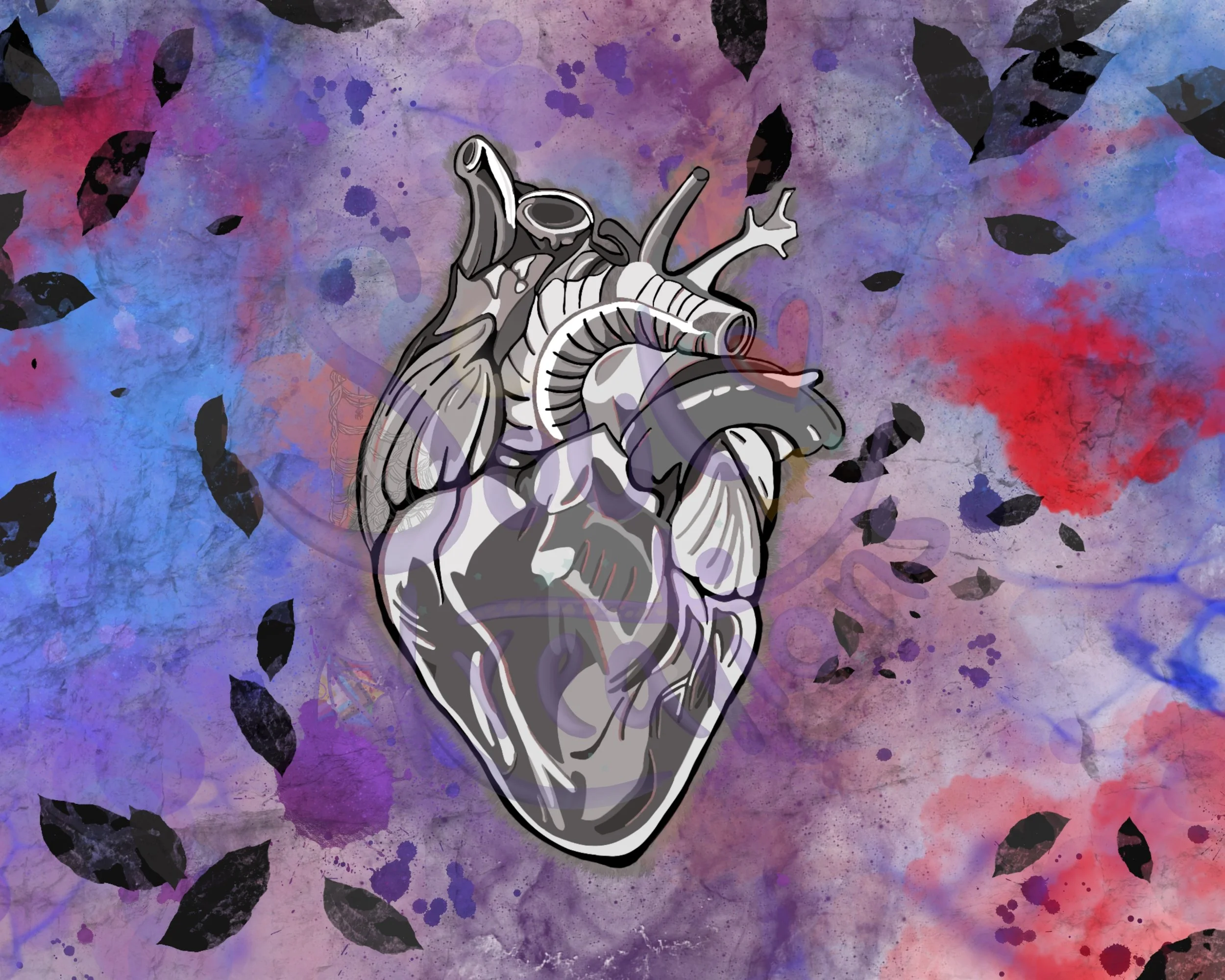 Red, Blue, Purple, Feathers